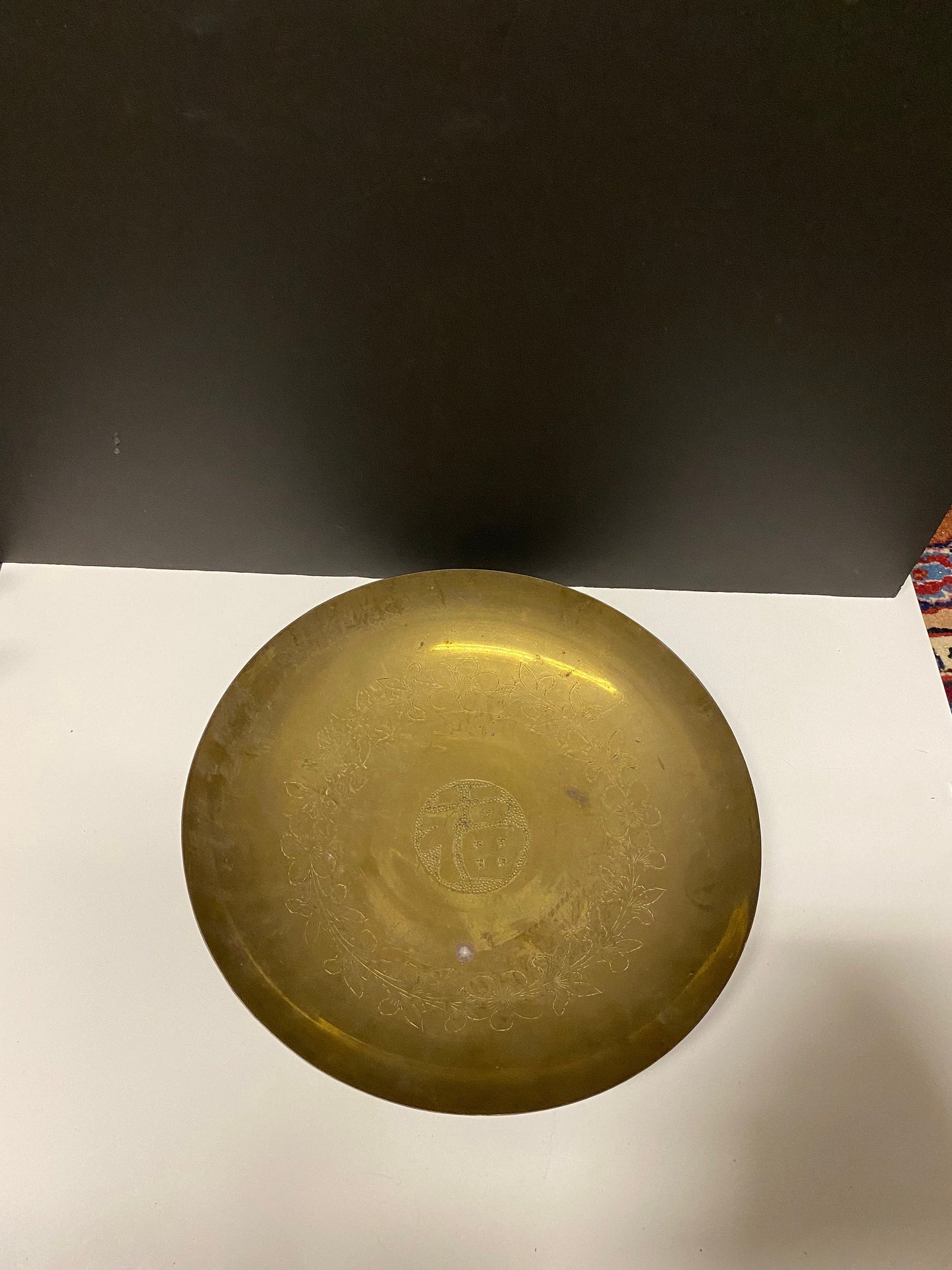 A  Huge 14 inch Antique chinese brass ceremonial bowl  Great antique  condition - Amazing Patina useful and beautiful