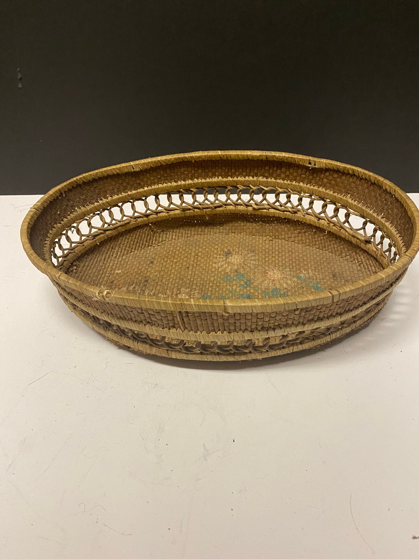 A  Sensational 11 x 7  primitive Indigenous early 19th century west coast Canadian basket  great condition and Museum quality - wow