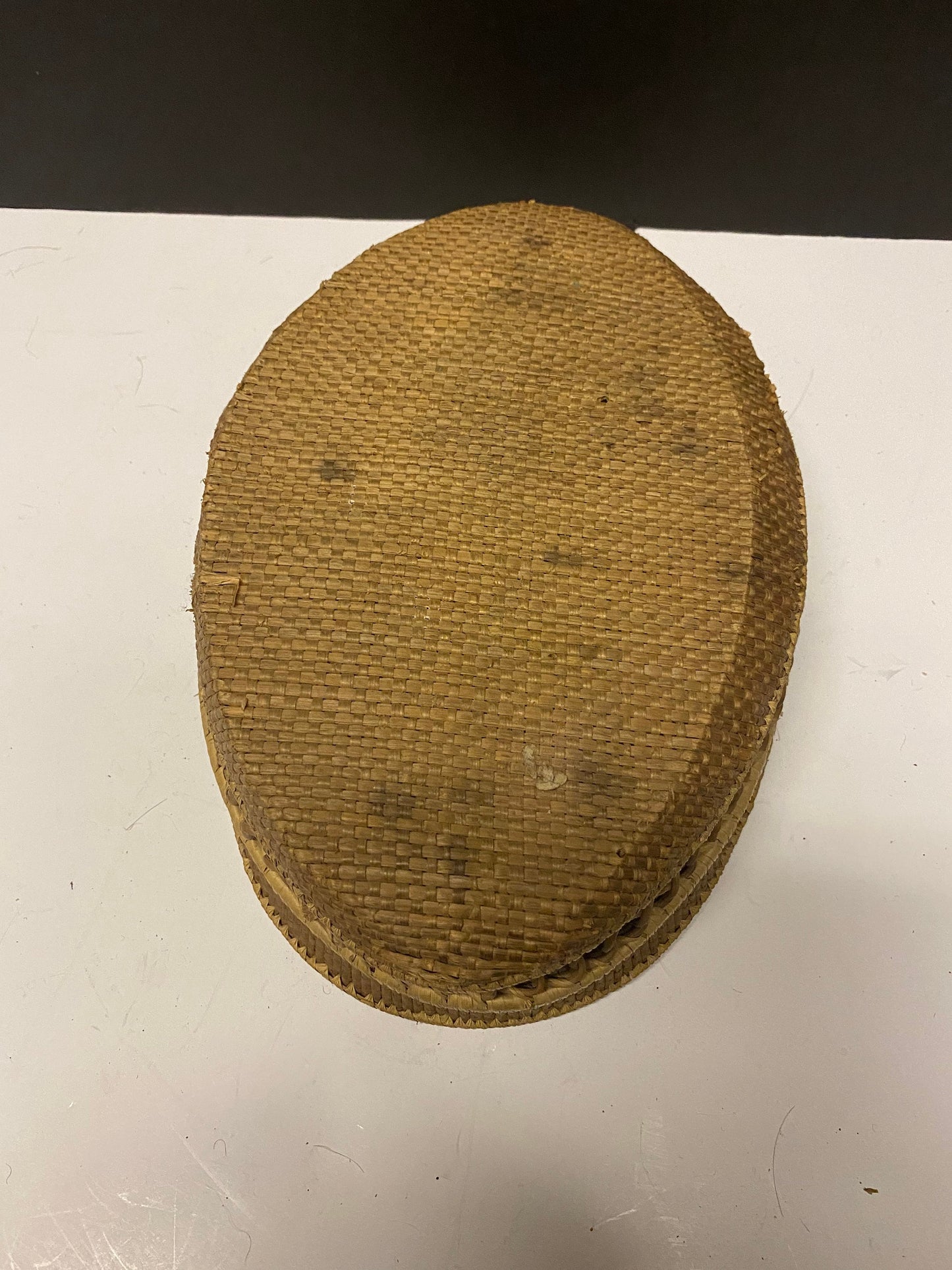 A  Sensational 11 x 7  primitive Indigenous early 19th century west coast Canadian basket  great condition and Museum quality - wow