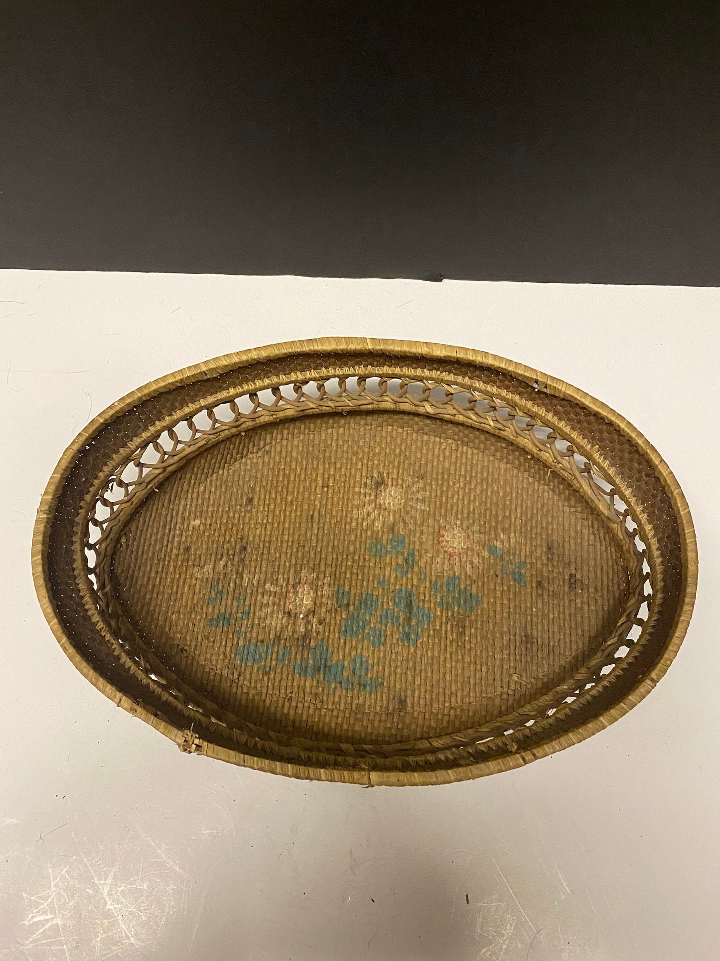 A  Sensational 11 x 7  primitive Indigenous early 19th century west coast Canadian basket  great condition and Museum quality - wow