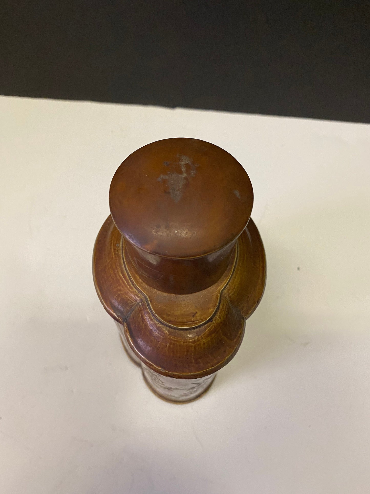 Attractive 8 inch signed Asian metal Tea caddy with lid - Great decoration and perfect for use or gift  unique