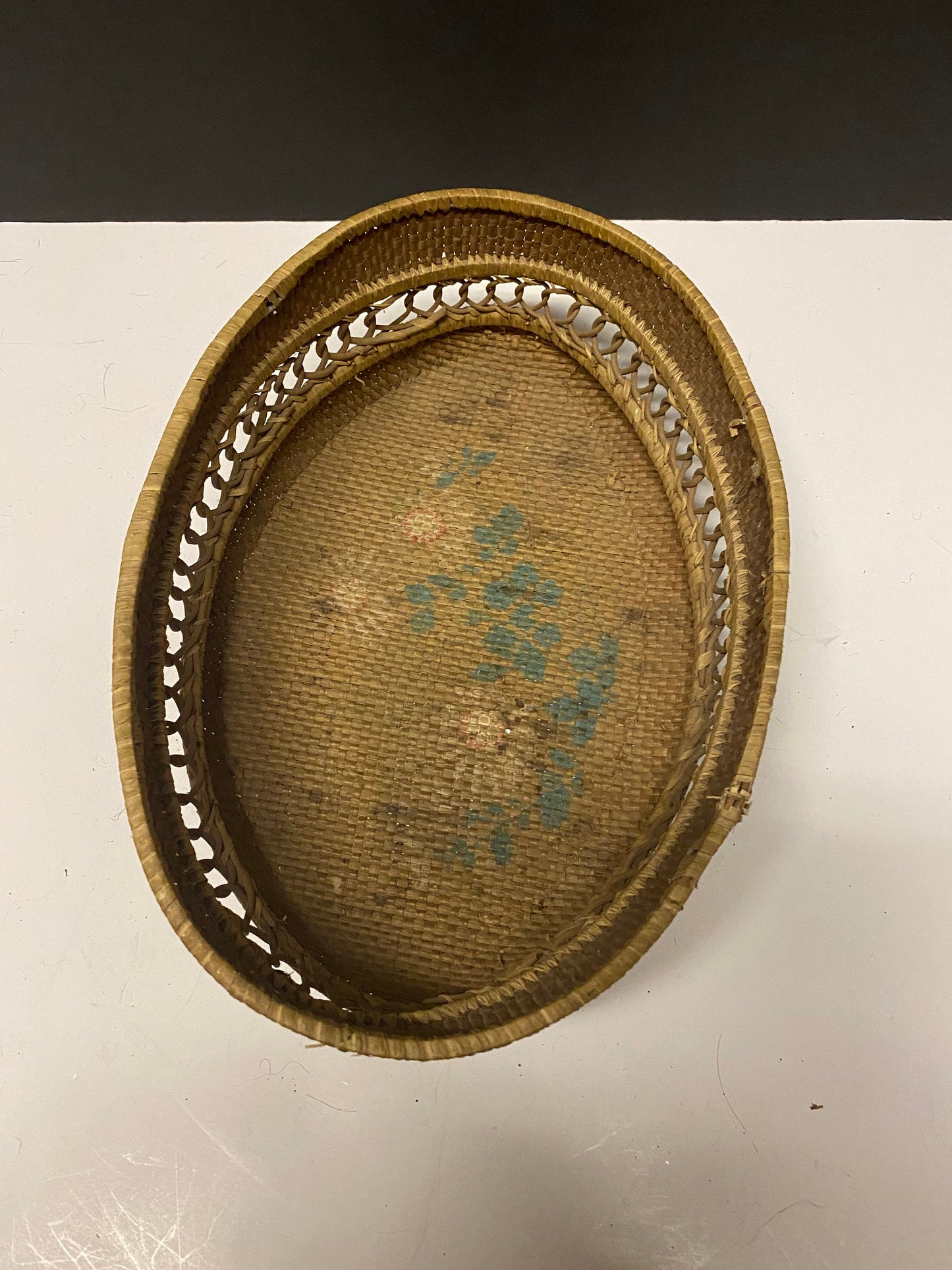 A  Sensational 11 x 7  primitive Indigenous early 19th century west coast Canadian basket  great condition and Museum quality - wow