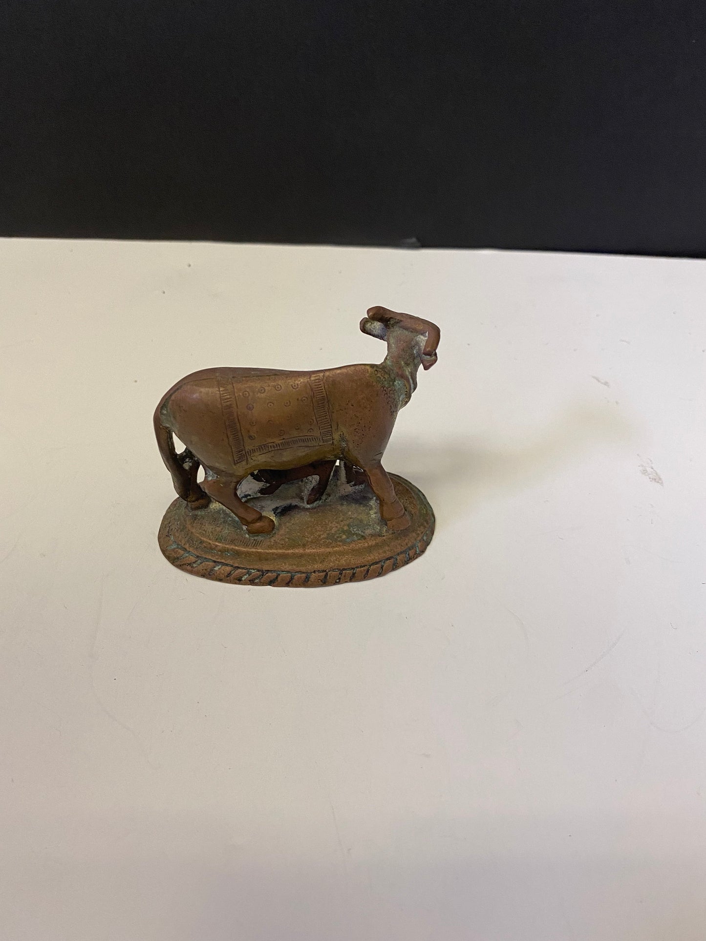 Absolutely stunning antique bronze cow  statue with  great Patina  3 inches  Good quality and heavy