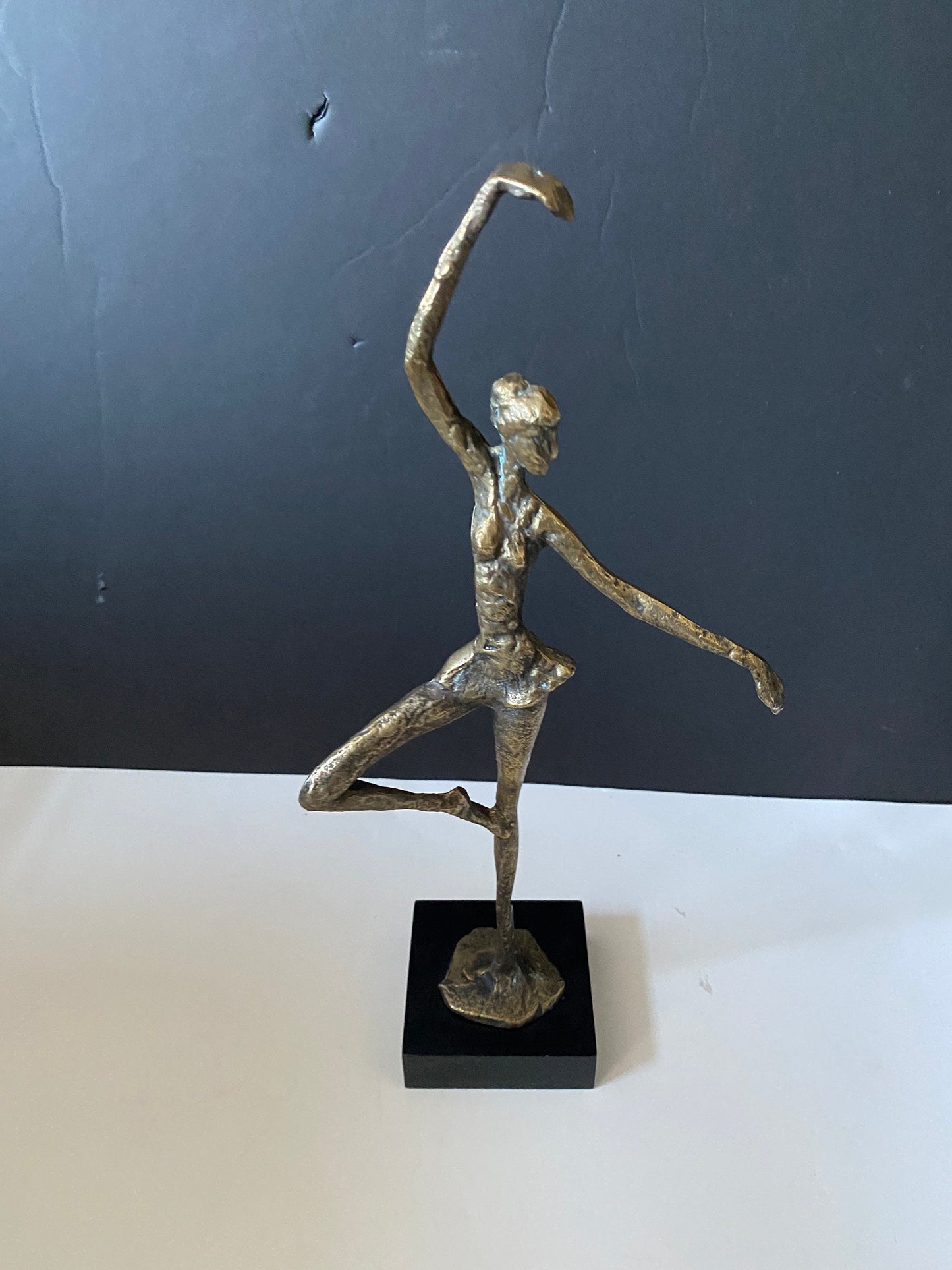 A  Stunning 14 inch tall Bronze statue of a dancer by Alberto Giocometti Wonderful Patina very cool look -  great anniversary gift!!
