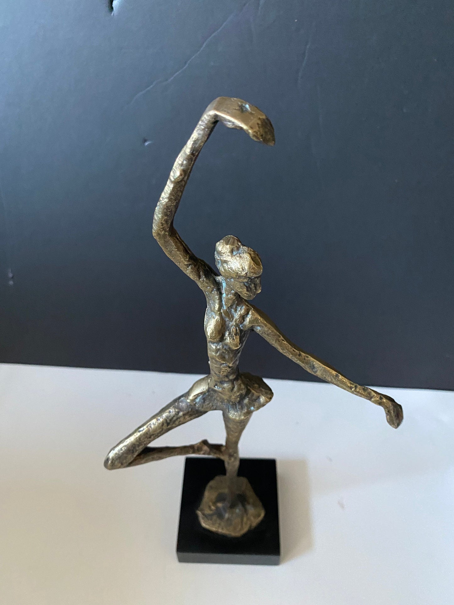 A  Stunning 14 inch tall Bronze statue of a dancer by Alberto Giocometti Wonderful Patina very cool look -  great anniversary gift!!
