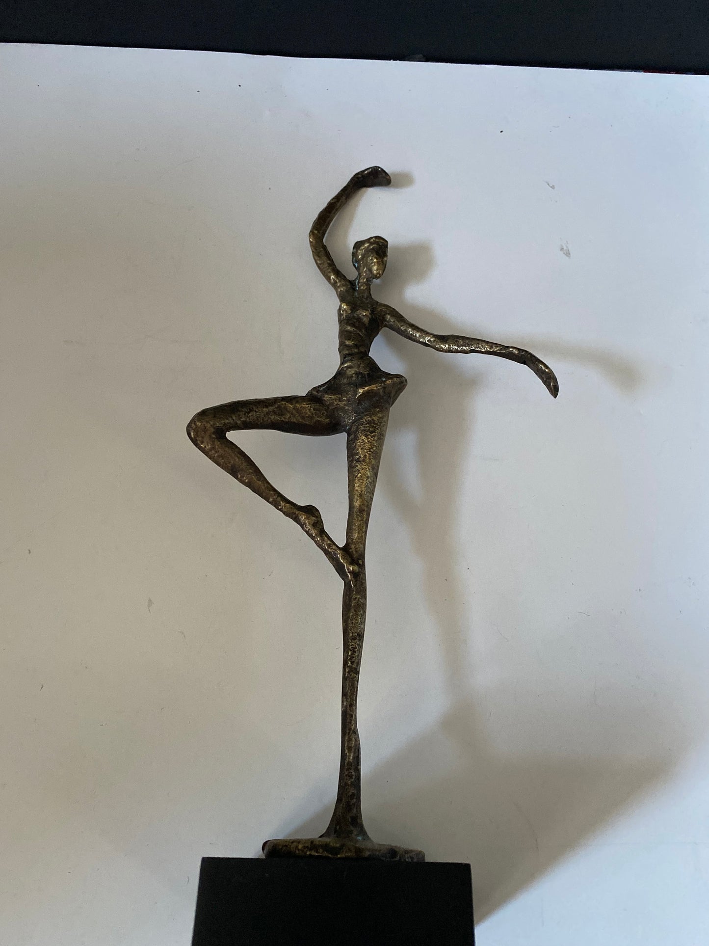 A  Stunning 14 inch tall Bronze statue of a dancer by Alberto Giocometti Wonderful Patina very cool look -  great anniversary gift!!