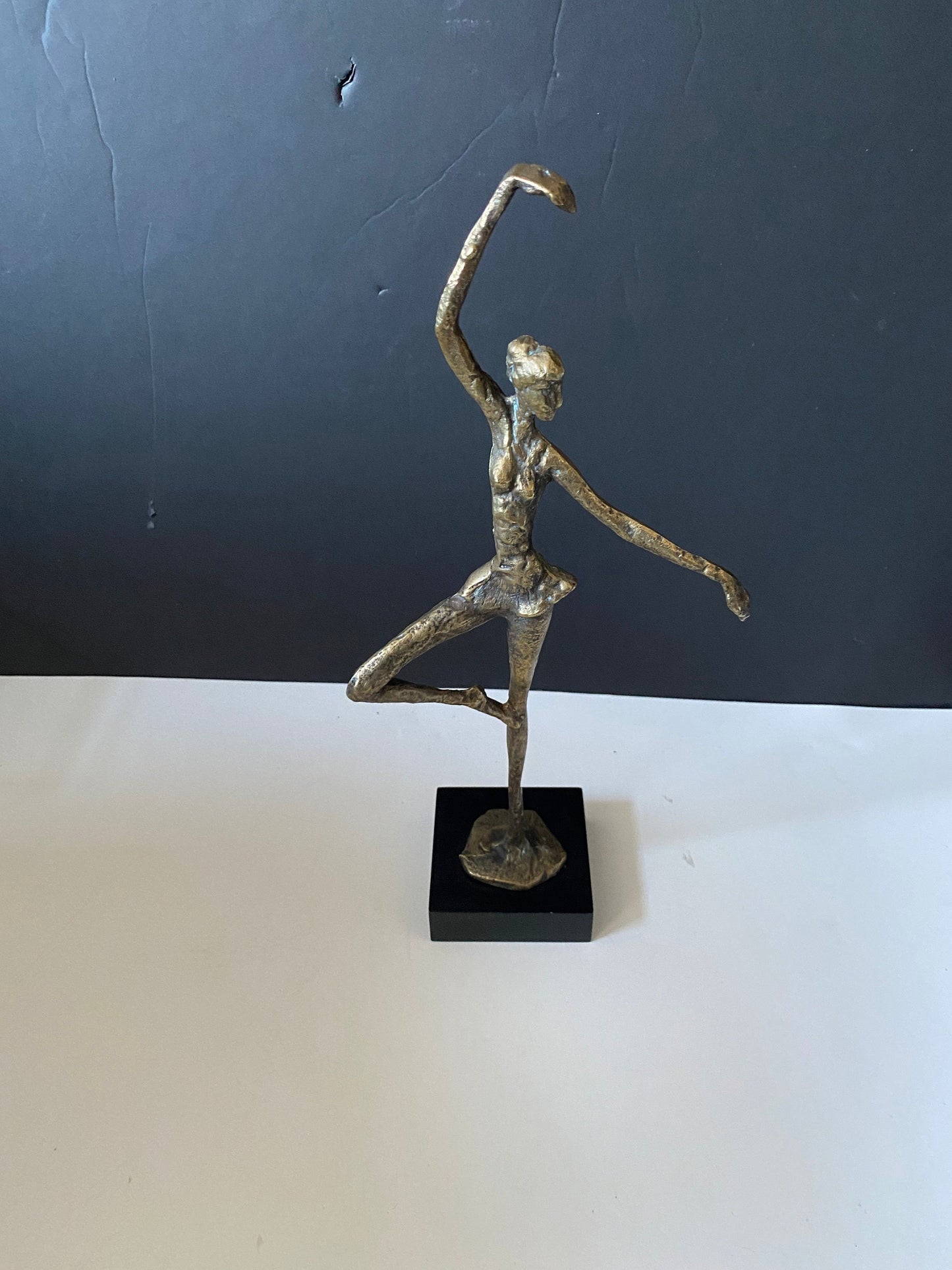 A  Stunning 14 inch tall Bronze statue of a dancer by Alberto Giocometti Wonderful Patina very cool look -  great anniversary gift!!