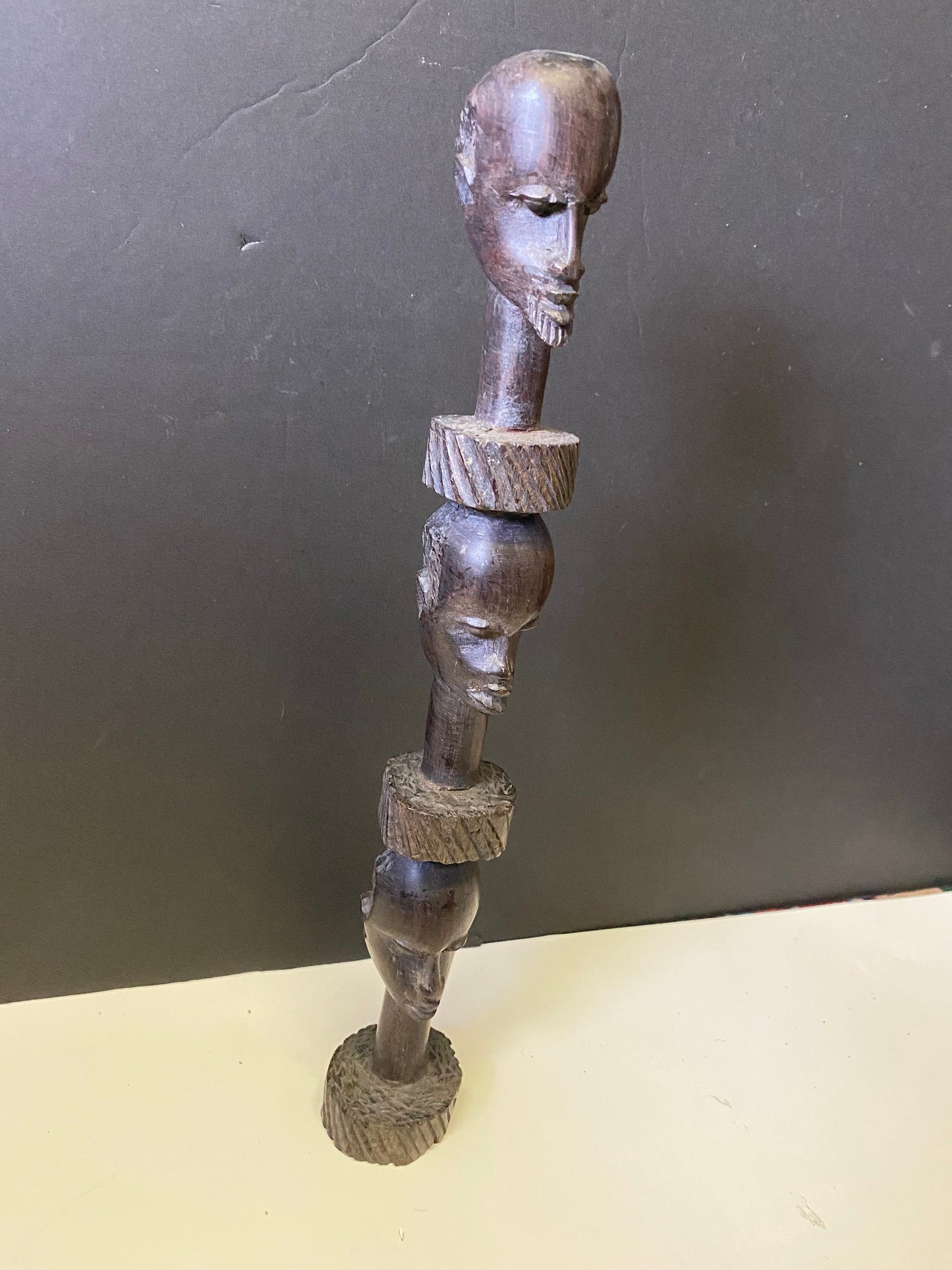An  Absolutely fabulous african Ebony 13 inch totem older and well  carved  Value priced
