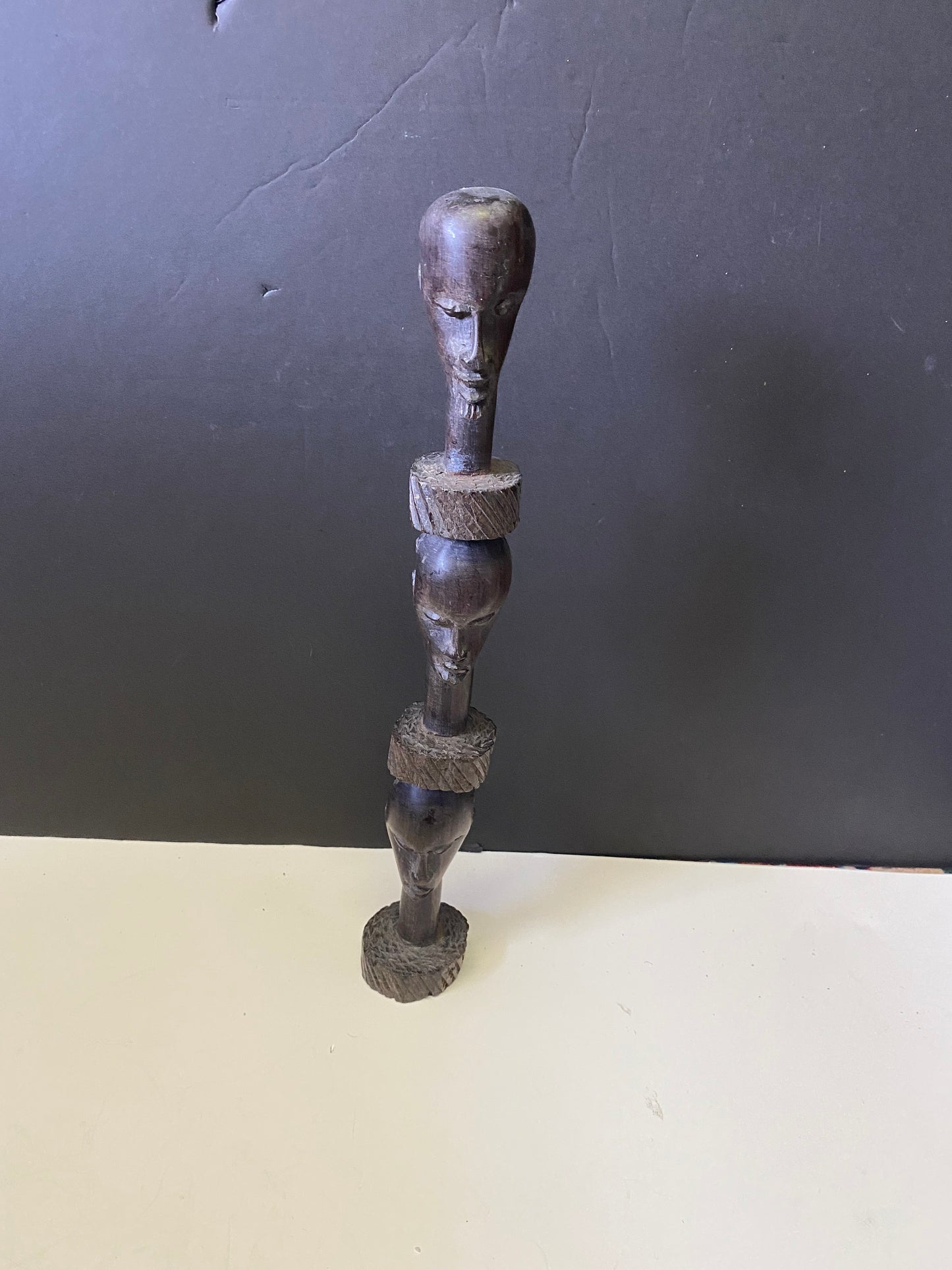 An  Absolutely fabulous african Ebony 13 inch totem older and well  carved  Value priced