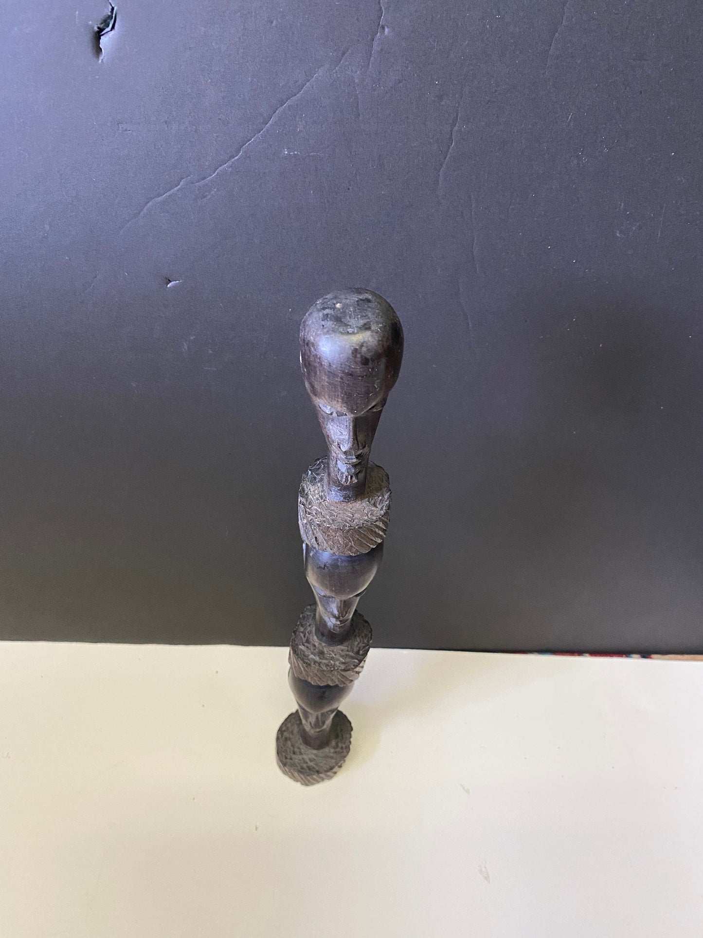 An  Absolutely fabulous african Ebony 13 inch totem older and well  carved  Value priced