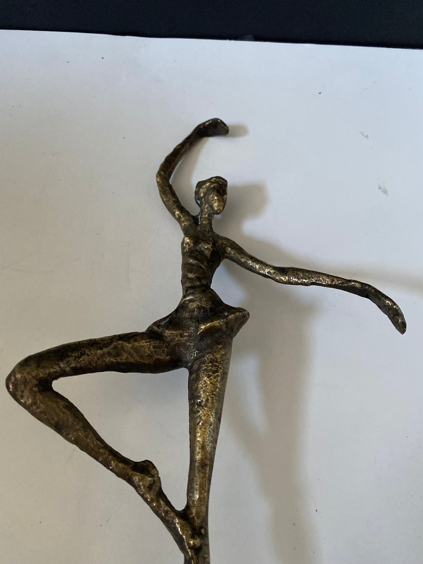 A  Stunning 14 inch tall Bronze statue of a dancer by Alberto Giocometti Wonderful Patina very cool look -  great anniversary gift!!