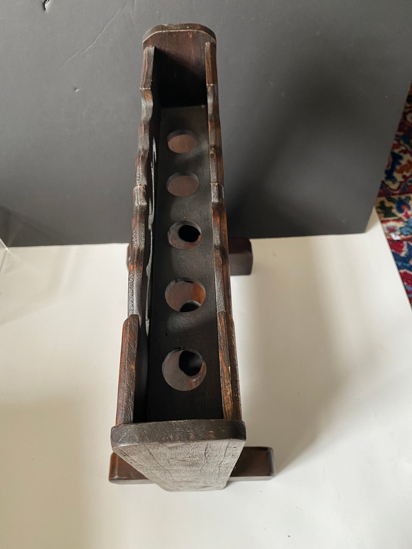 An  Absolutely fabulous 15 x 18  tall x 8 deep Chinese Rosewood Cane stand  Wonderful detail and craftsmanship  wow  value priced