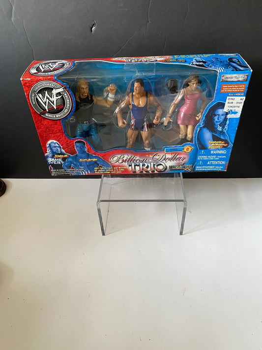 Fabulous WWE billion dollar trio figure set in box  Brand new never opened good condition  wrestling fans rejoice