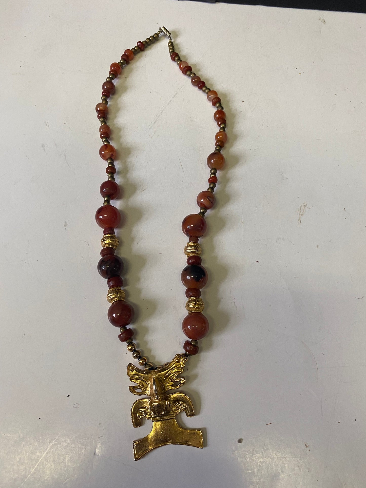Lovely well-made authentic agate and gold necklace  untested  great look  perfect gift  wow