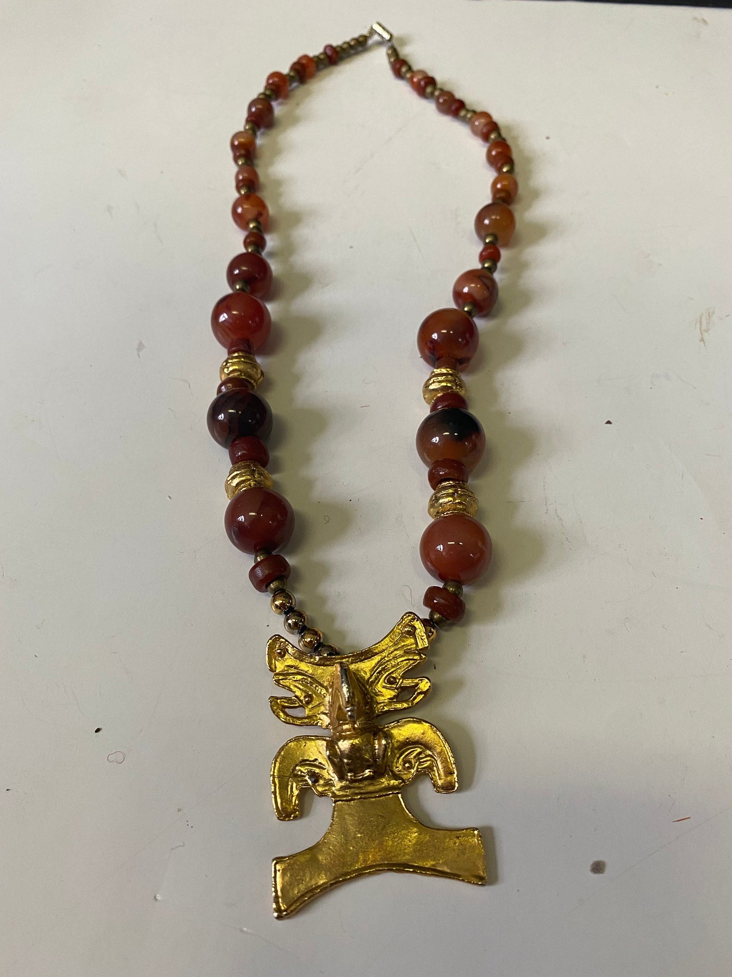 Lovely well-made authentic agate and gold necklace  untested  great look  perfect gift  wow