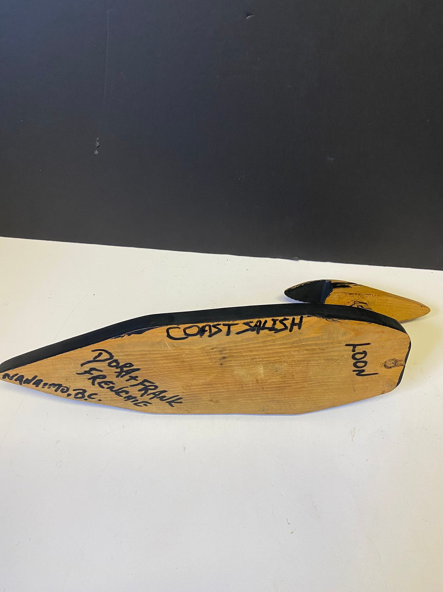 A  18 x 4 fabulous Vancouver Island coast Salish Frank and Dora Frenchie Indigenous cedar feast bowl  Wonderful quality and condition -