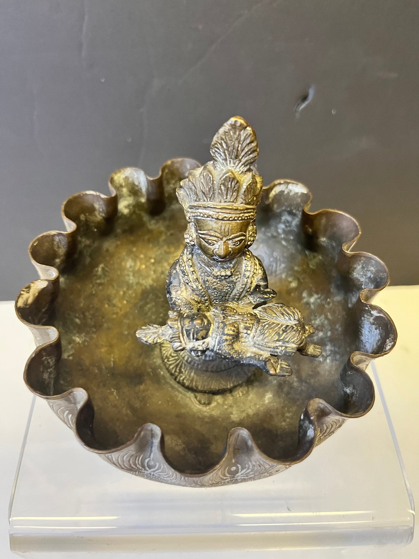 Absolutely fabulous 6 inch tall by 3 inch wide Southeast Asian antique ceremonial death bowl  one of a kind  good weight and patina  wow