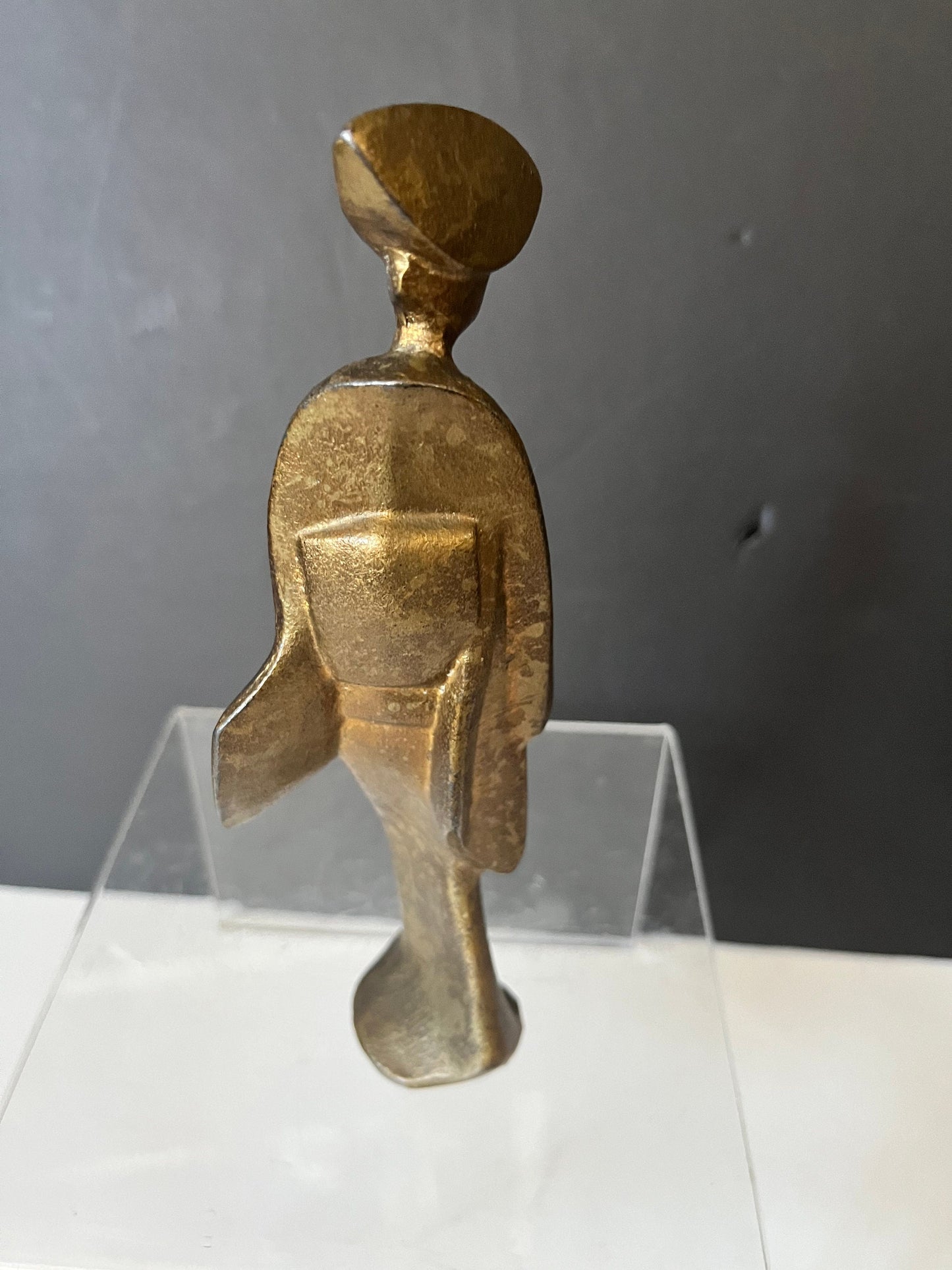 Fabulous 7 inch Japanese deco gilded geisha dancer  Incredible Patina and overall a lovely little piece