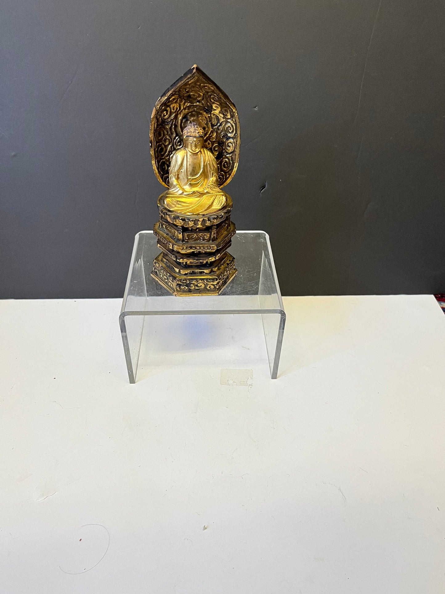 An  Antique stunning 8 x 4 wooden and gilt Chinese Buddhist statue  Absolutely wonderful detail and one of a kind piece  see photos
