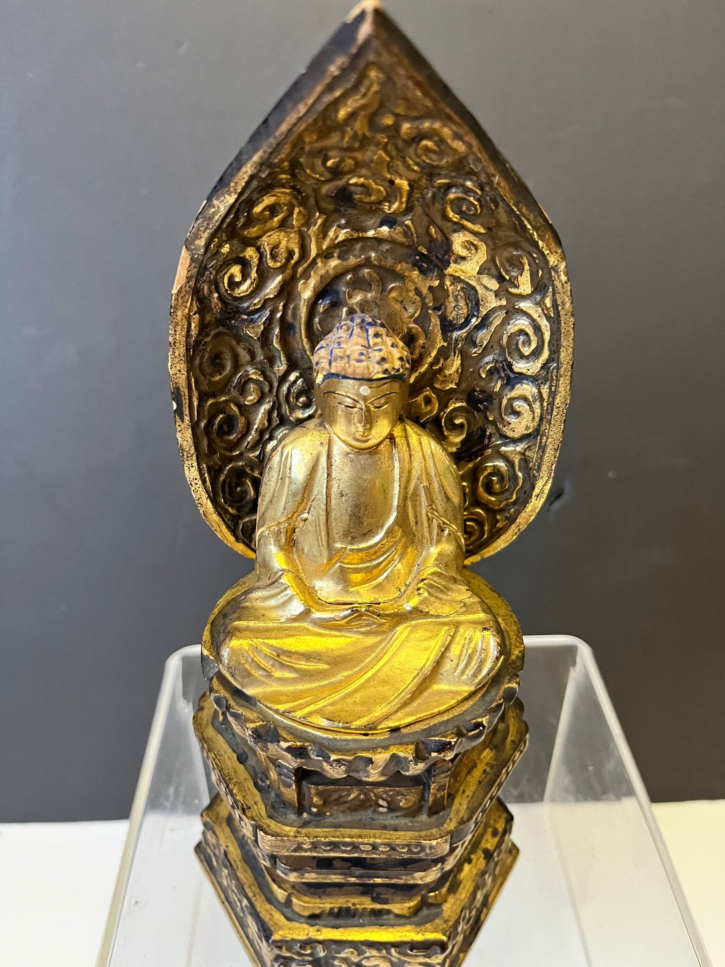 An  Antique stunning 8 x 4 wooden and gilt Chinese Buddhist statue  Absolutely wonderful detail and one of a kind piece  see photos