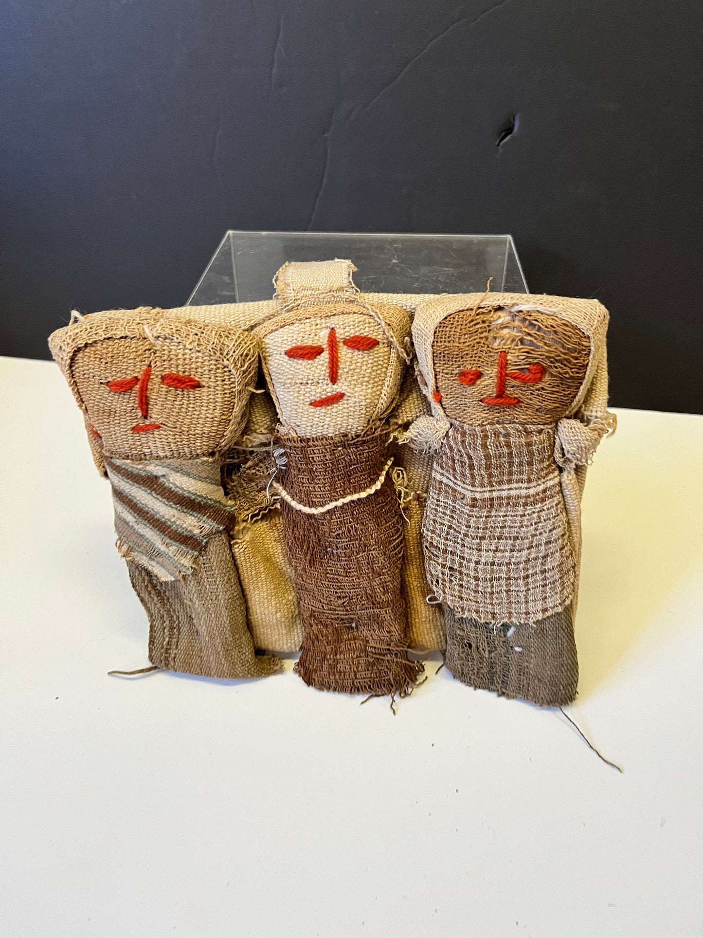 Peruvian Chancay funeral dolls. Antique 8 inch in great condition  wonderful set  great history piece