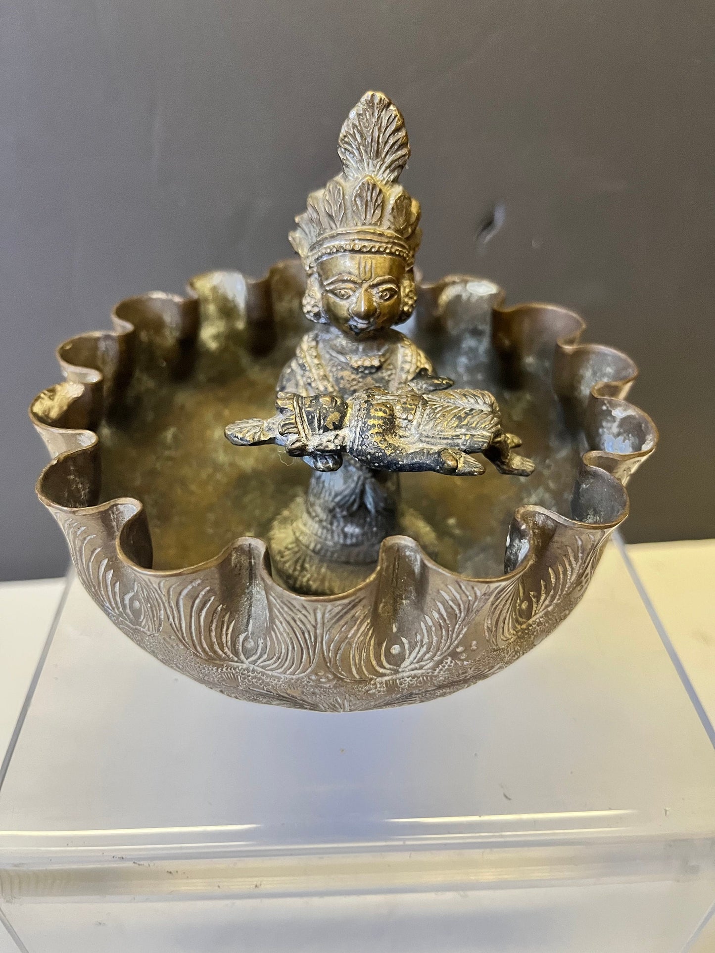 Absolutely fabulous 6 inch tall by 3 inch wide Southeast Asian antique ceremonial death bowl  one of a kind  good weight and patina  wow