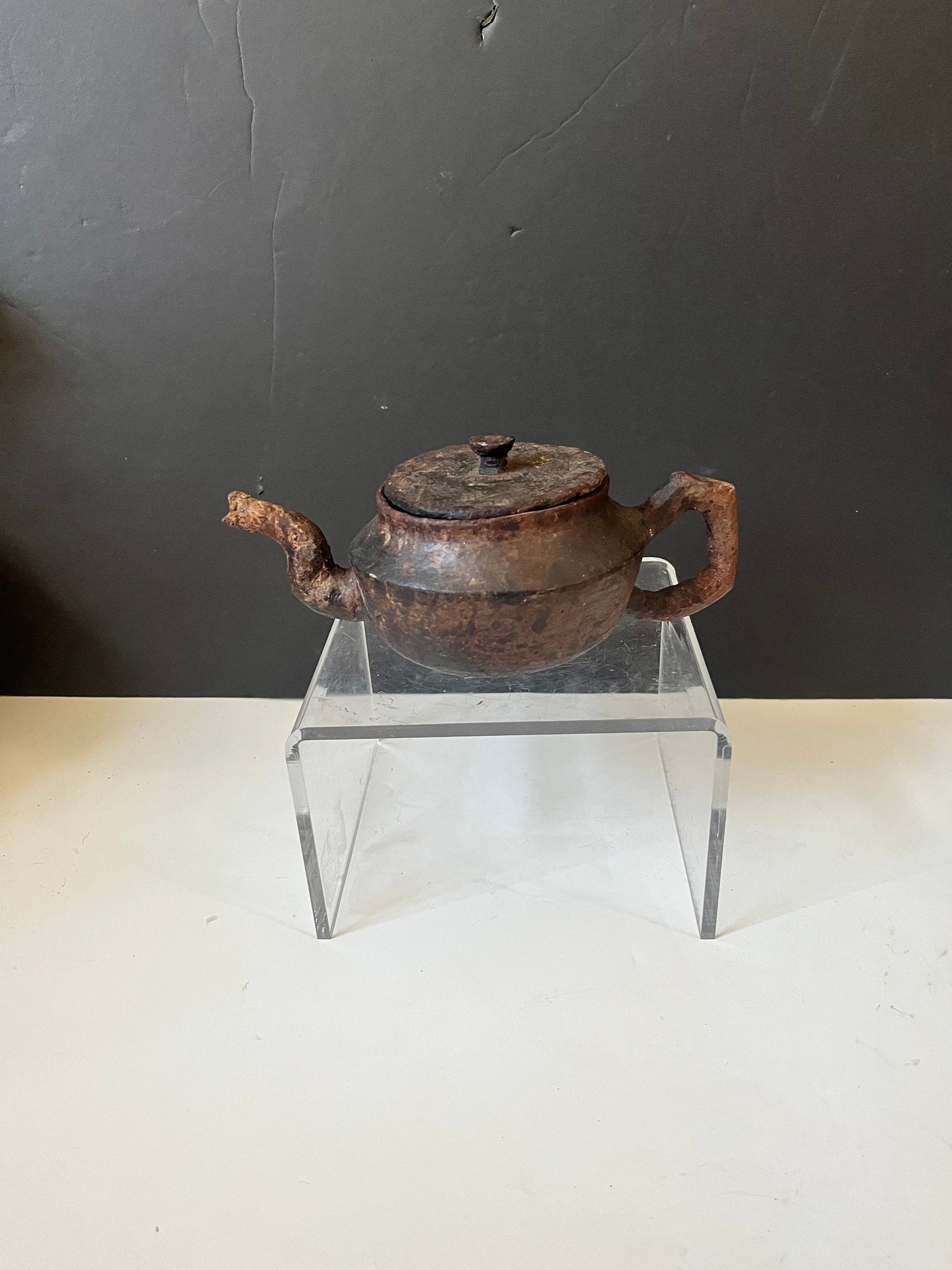 Absolutely fabulous museum quality 8 x 3 high very very very very very very very very old Chinese purple clay teapot  Fabulous patina! Wow
