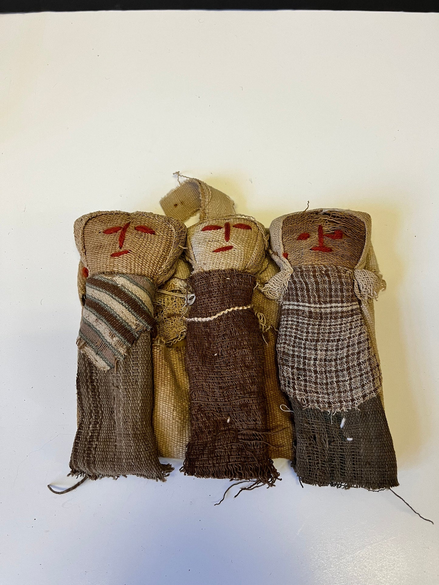 Peruvian Chancay funeral dolls. Antique 8 inch in great condition  wonderful set  great history piece