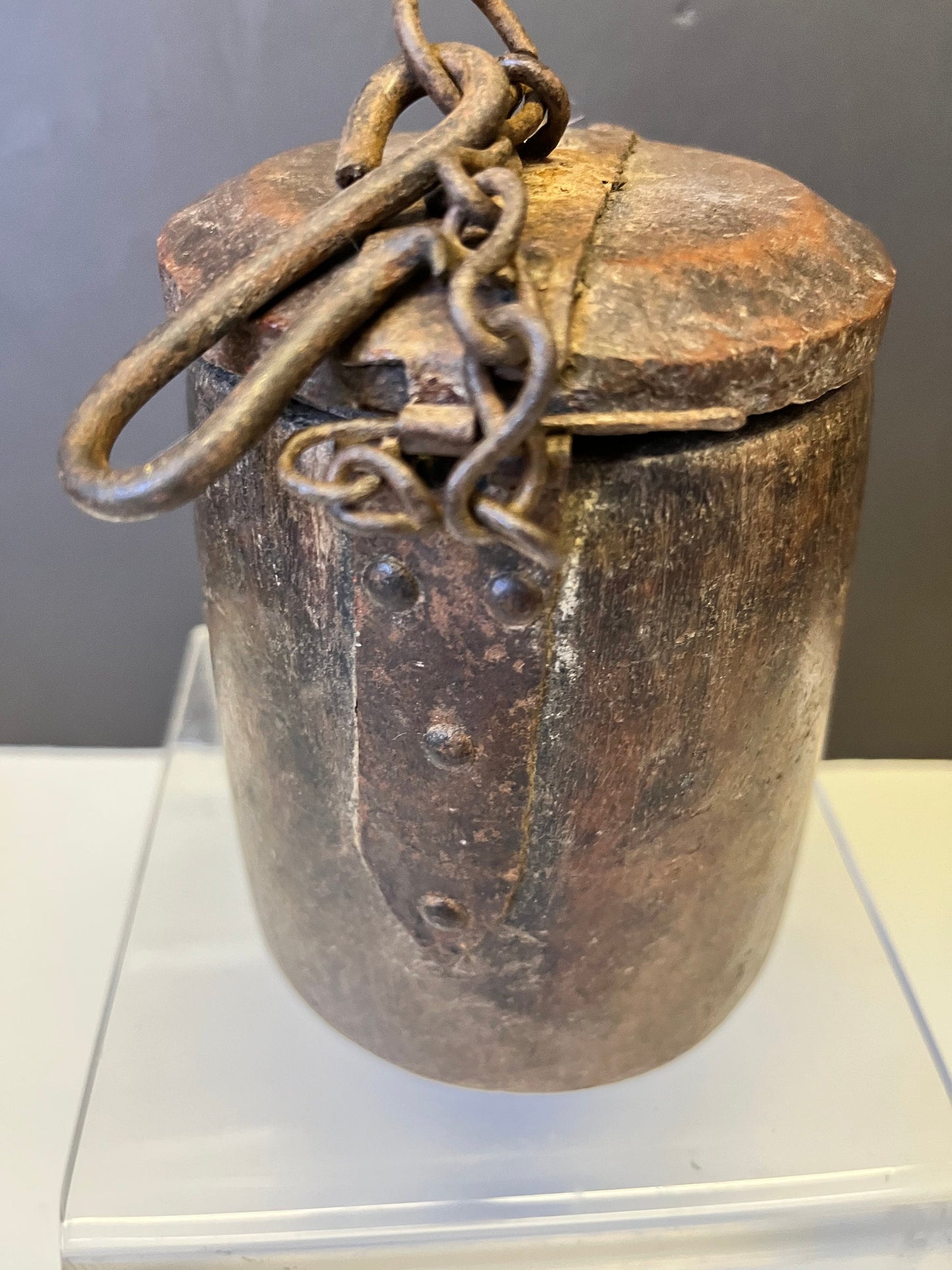 Absolutely divine museum quality 9 x 4.5 19th century Nepalese salt box with unique locking system  Fabulous Patina  wow wow