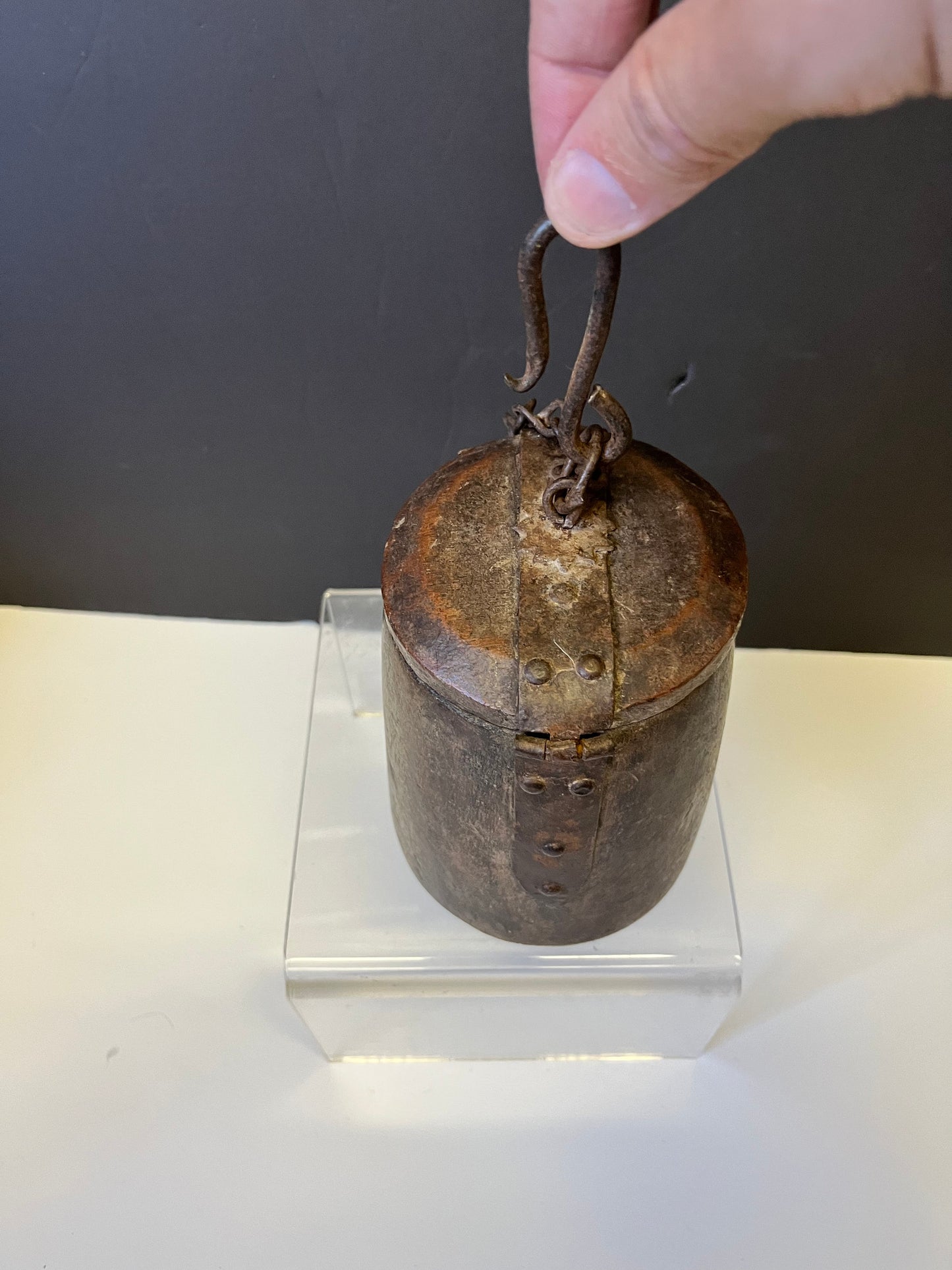 Absolutely divine museum quality 9 x 4.5 19th century Nepalese salt box with unique locking system  Fabulous Patina  wow wow