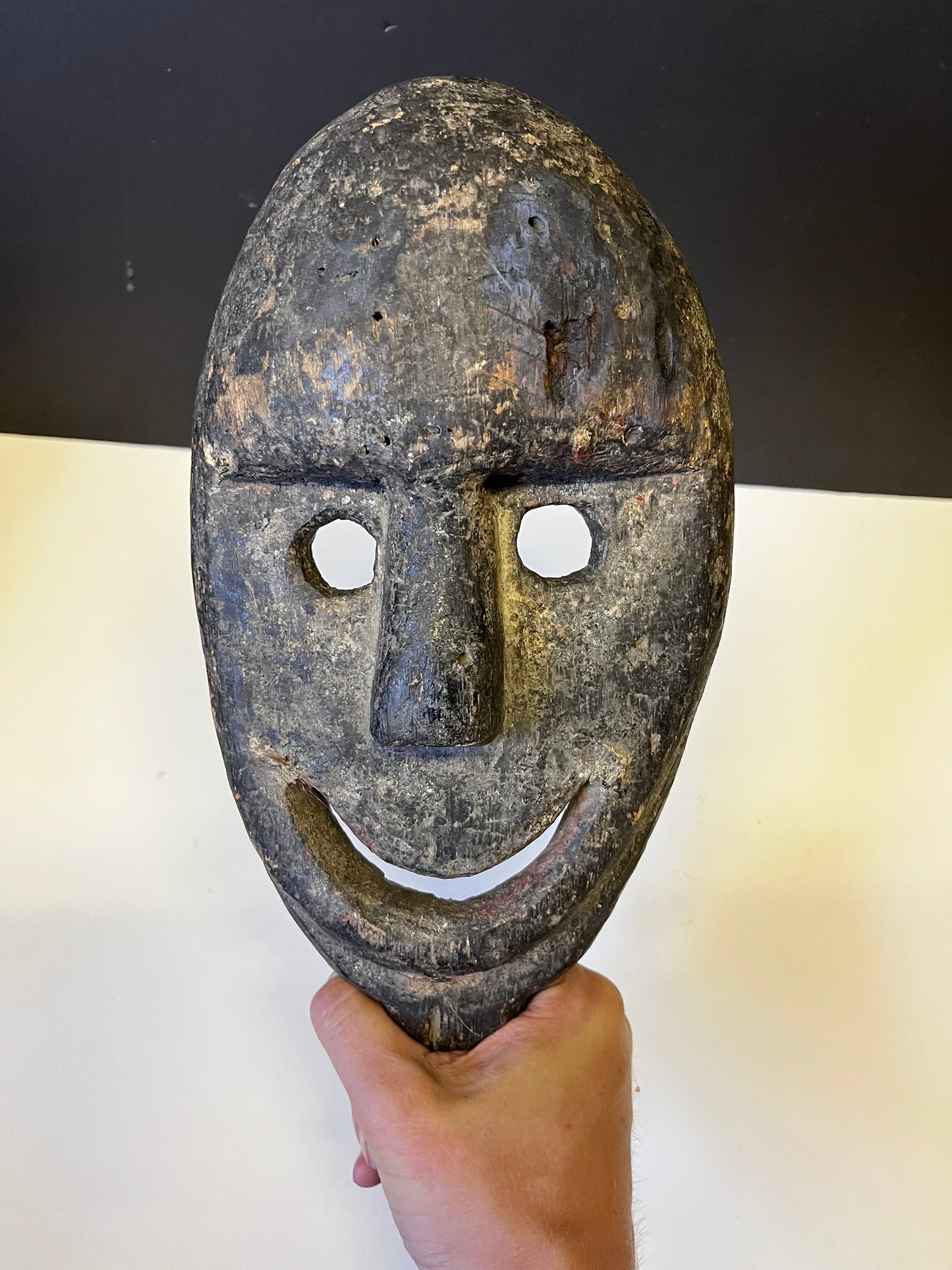 A  Museum quality rare oceanic early 19th century mask with amazing patina and detail  tribal art  rare mask-  14.5 x 6.5- wow