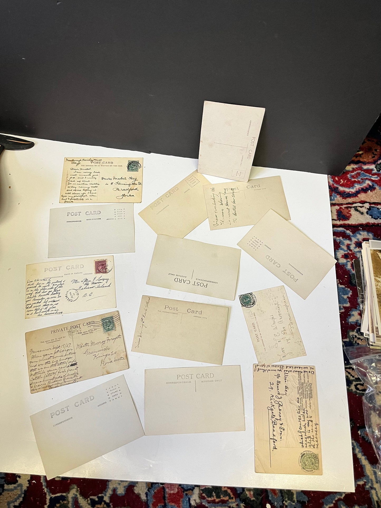 Lot 21  14 antique postcards black and white from around the world  best deal  Junk journalling dream