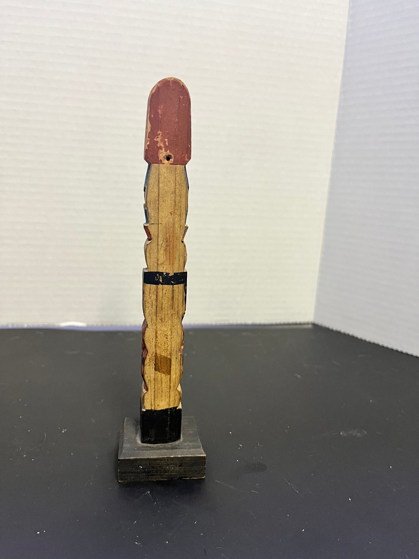 Fabulous 7 inch polychrome Canadian indigenous First Nations antique transformation totem  hand painted and wonderful  indigenous totem -