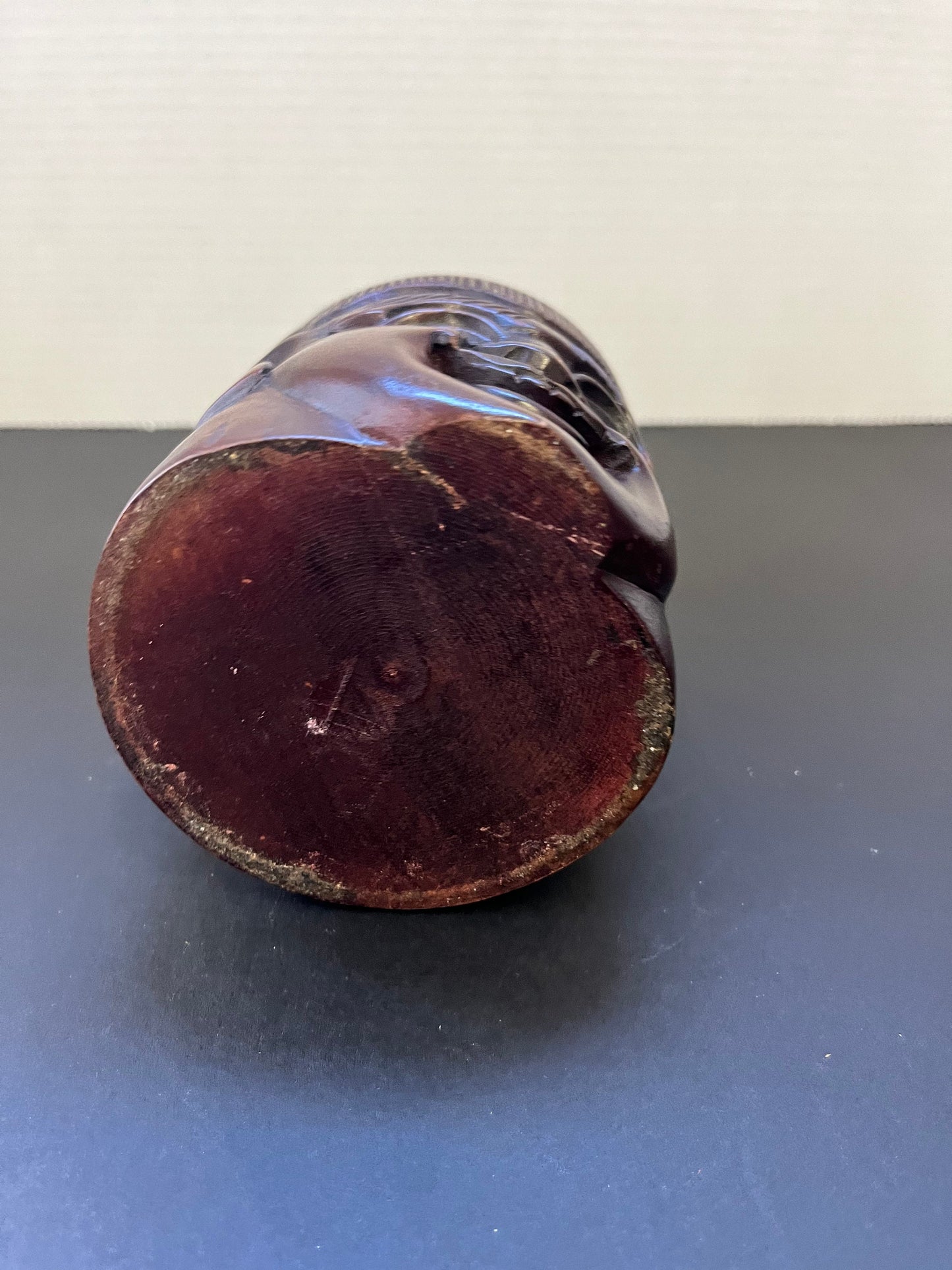 Absolutely fabulous Chinese hardwood 7 inch tall Confucius  characterized Humidor box with lid