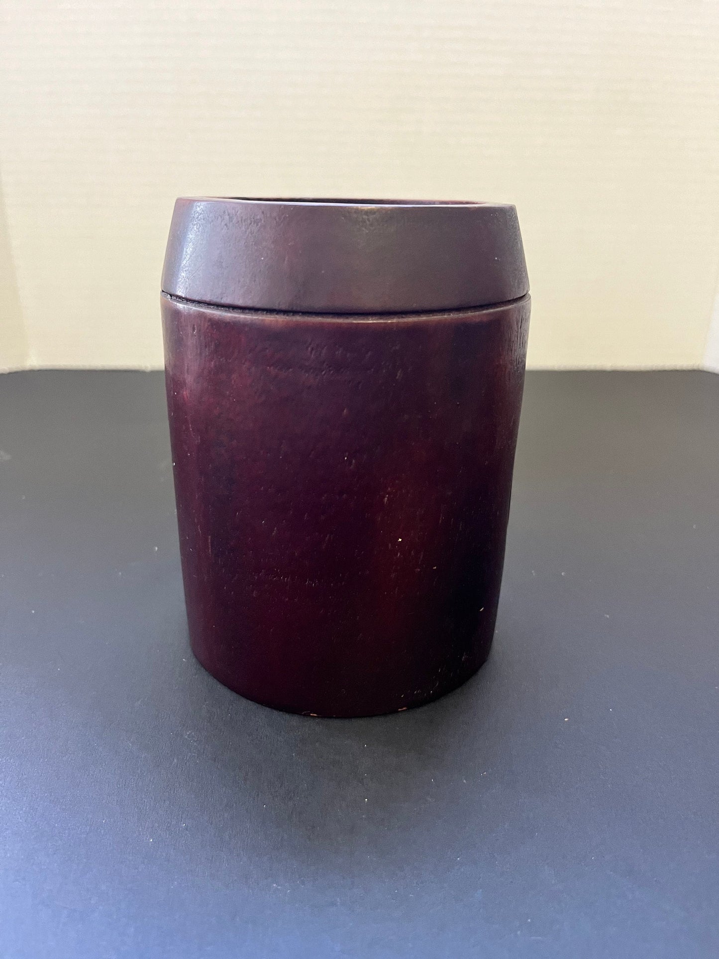 Absolutely fabulous Chinese hardwood 7 inch tall Confucius  characterized Humidor box with lid