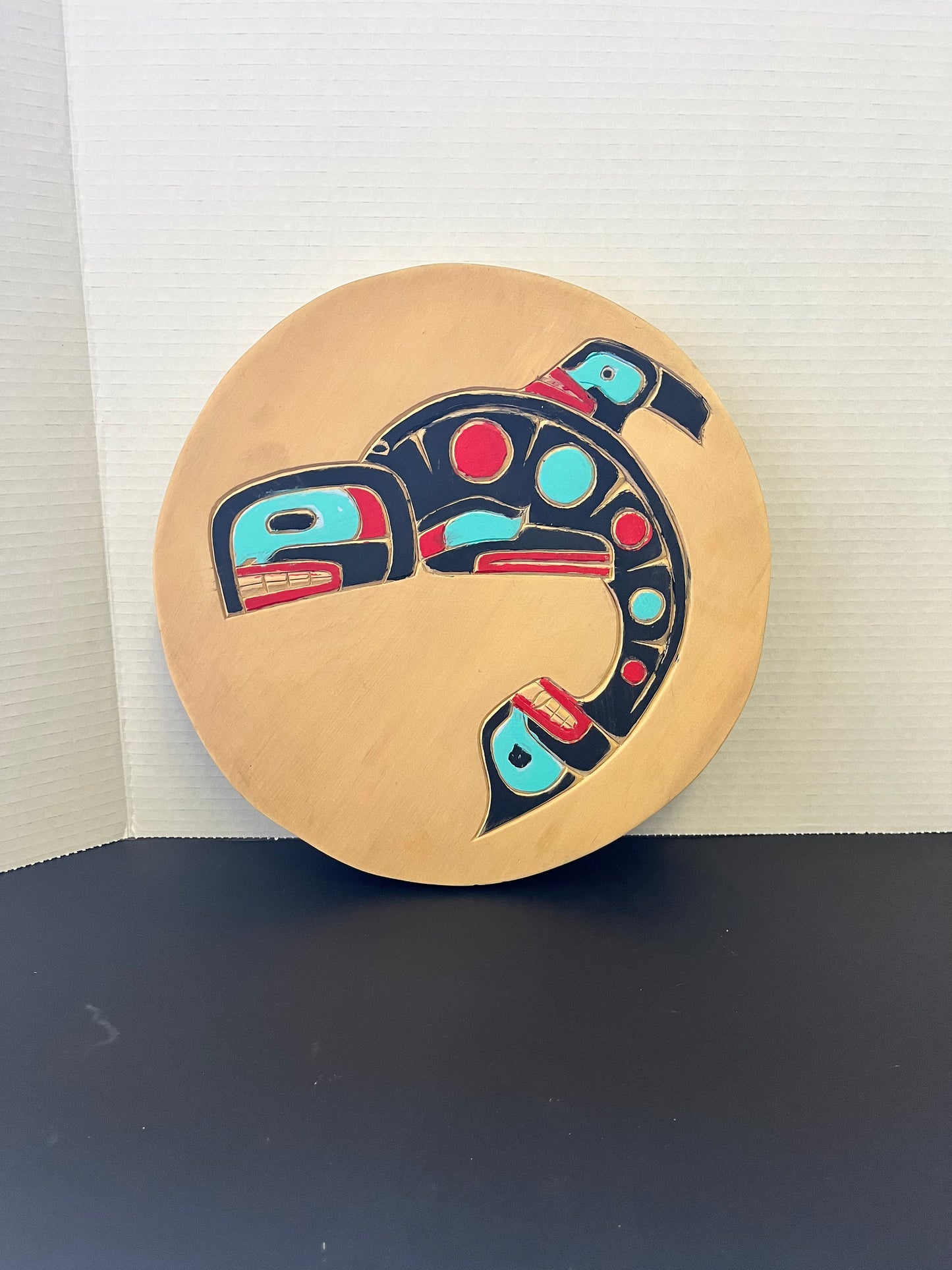12 inches signed indigenous, first nation specific northwest coast, killer whale plaque  unbelievable detail
