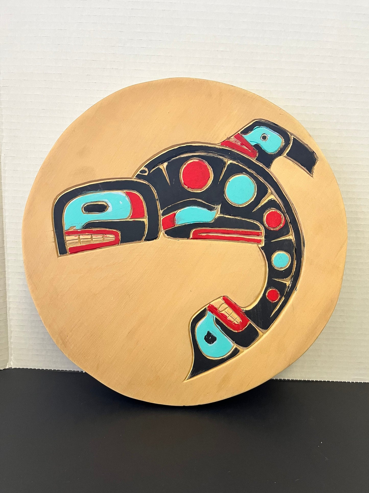 12 inches signed indigenous, first nation specific northwest coast, killer whale plaque  unbelievable detail