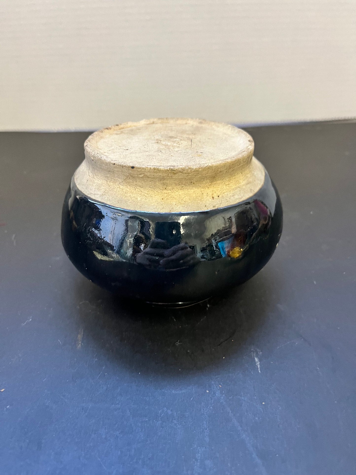 Absolutely fabulous antique Japanese Glazed pottery vase or vessel   ancient with wonderful glaze and markings  wow wow