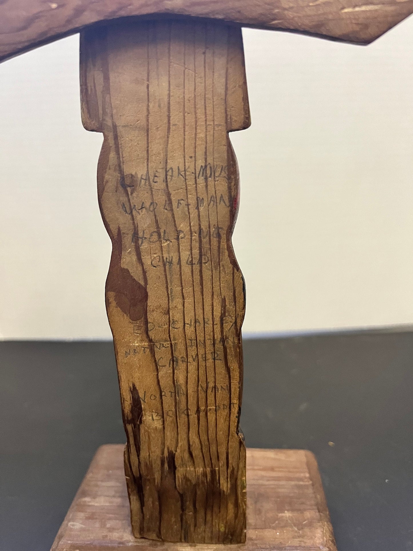 Absolutely fantastic 12 inch high by 9 inch wide antique Pacific Northwest indigenous first nations Polychrome painted and carved totem pole