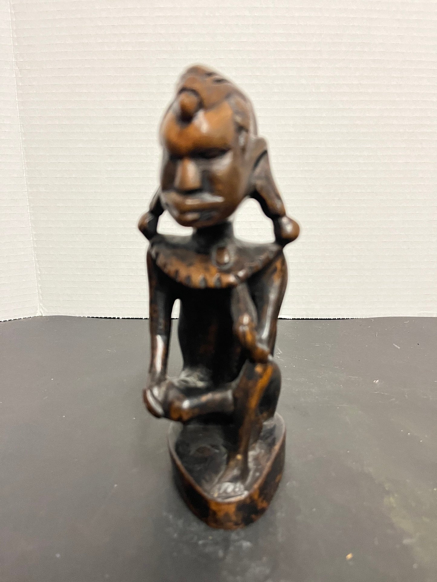 Absolutely glorious 7 inch tall 1960s intricately carved Ebony statue  Amazing detail and quality and truly a piece of African history