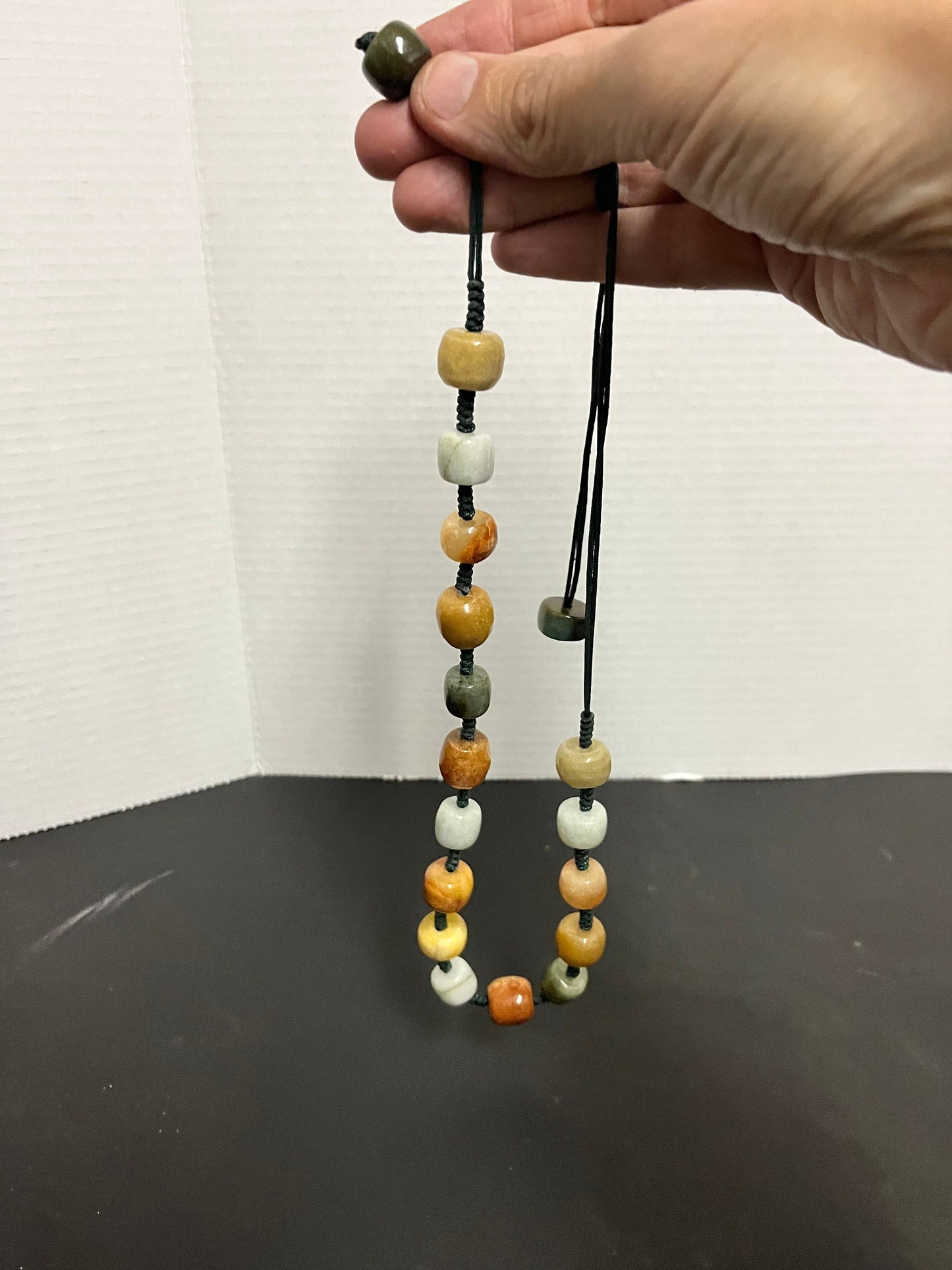 Absolutely fabulous approximately 23 inch long adjustable stone necklace  Variety of different stones all polished and wonderful quality