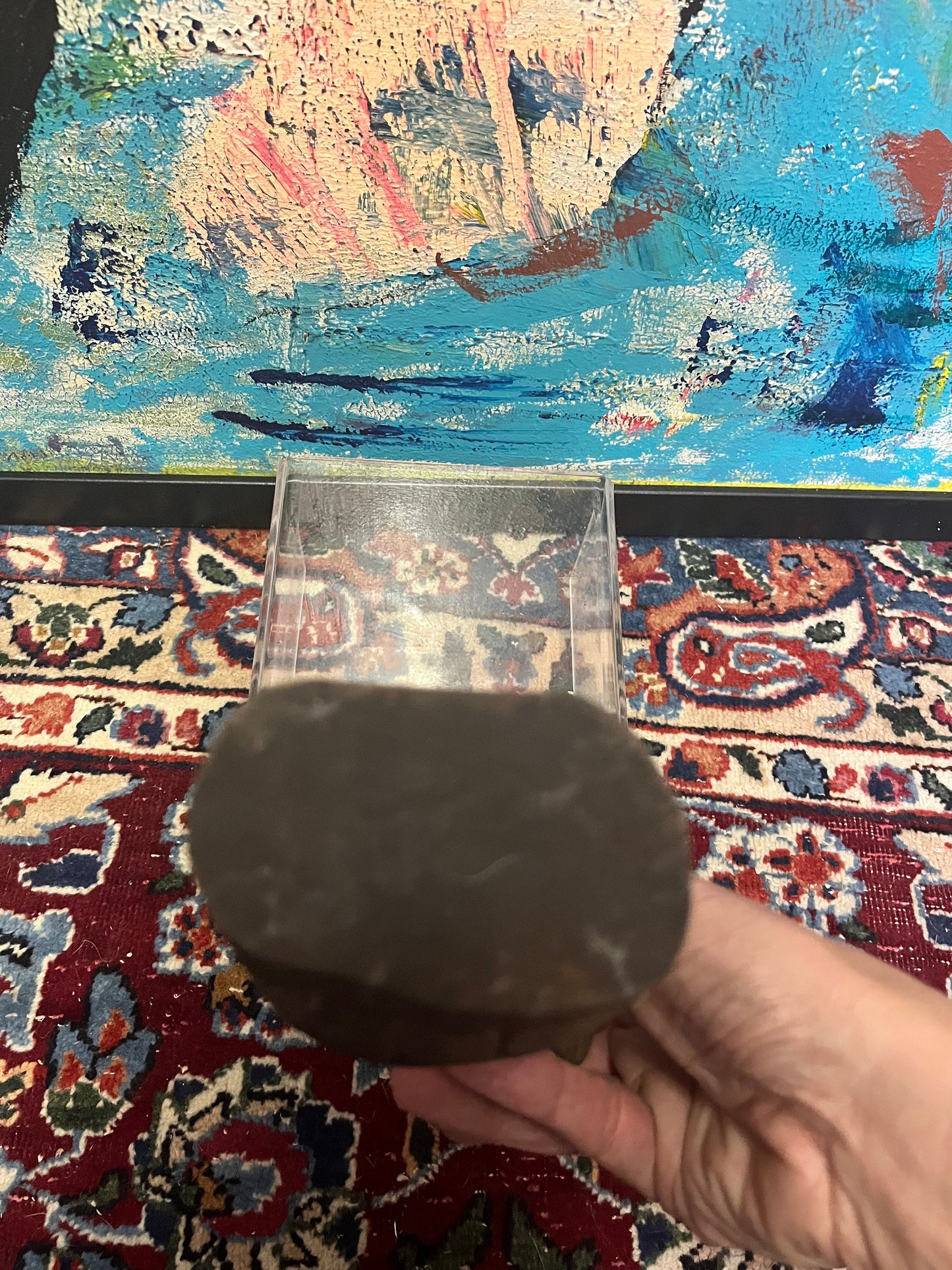 Absolutely fantastic 13 inch high antique African wooden statue of a man in a provocative position  Museum quality at a great price