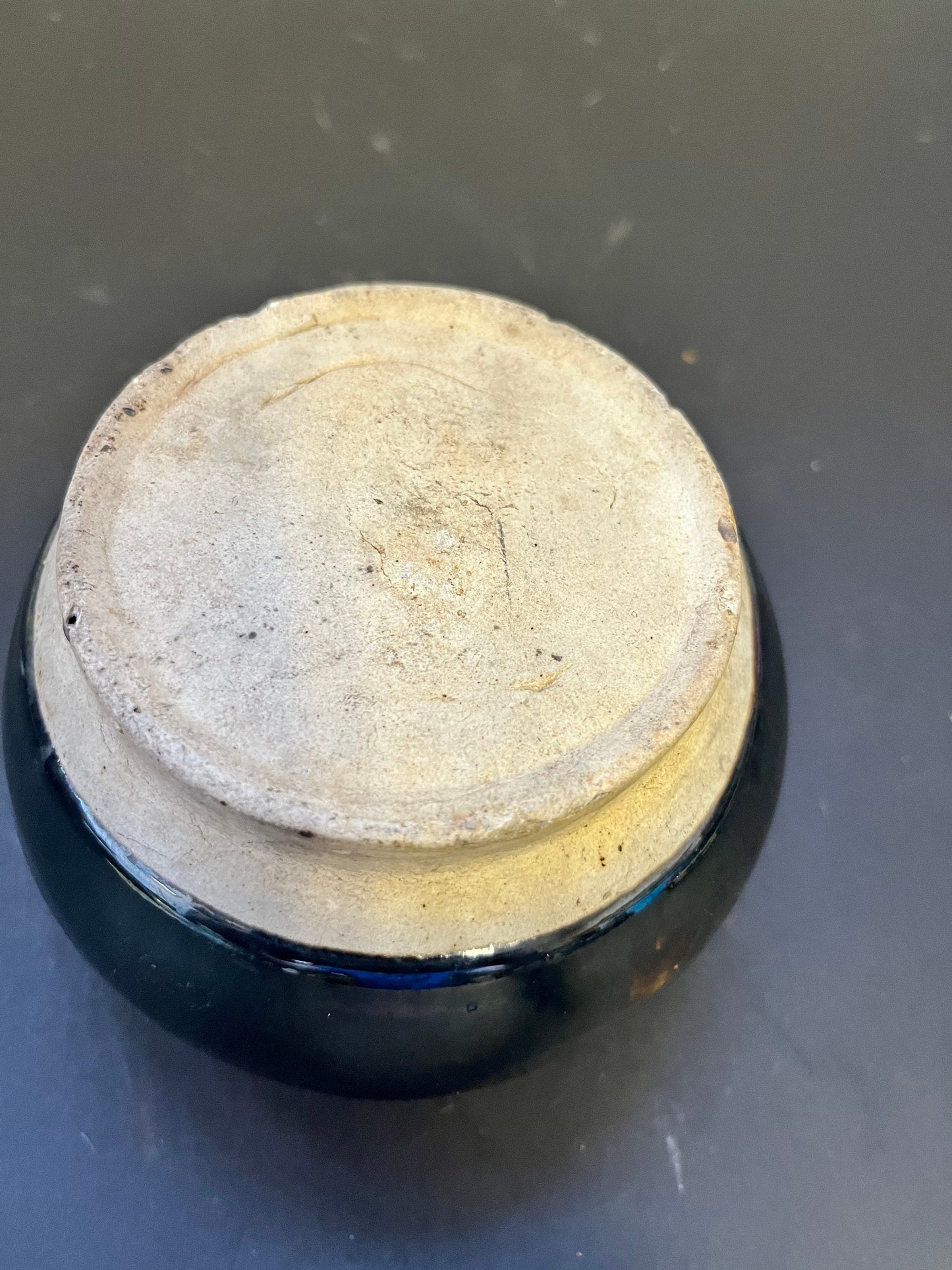 Absolutely fabulous antique Japanese Glazed pottery vase or vessel   ancient with wonderful glaze and markings  wow wow