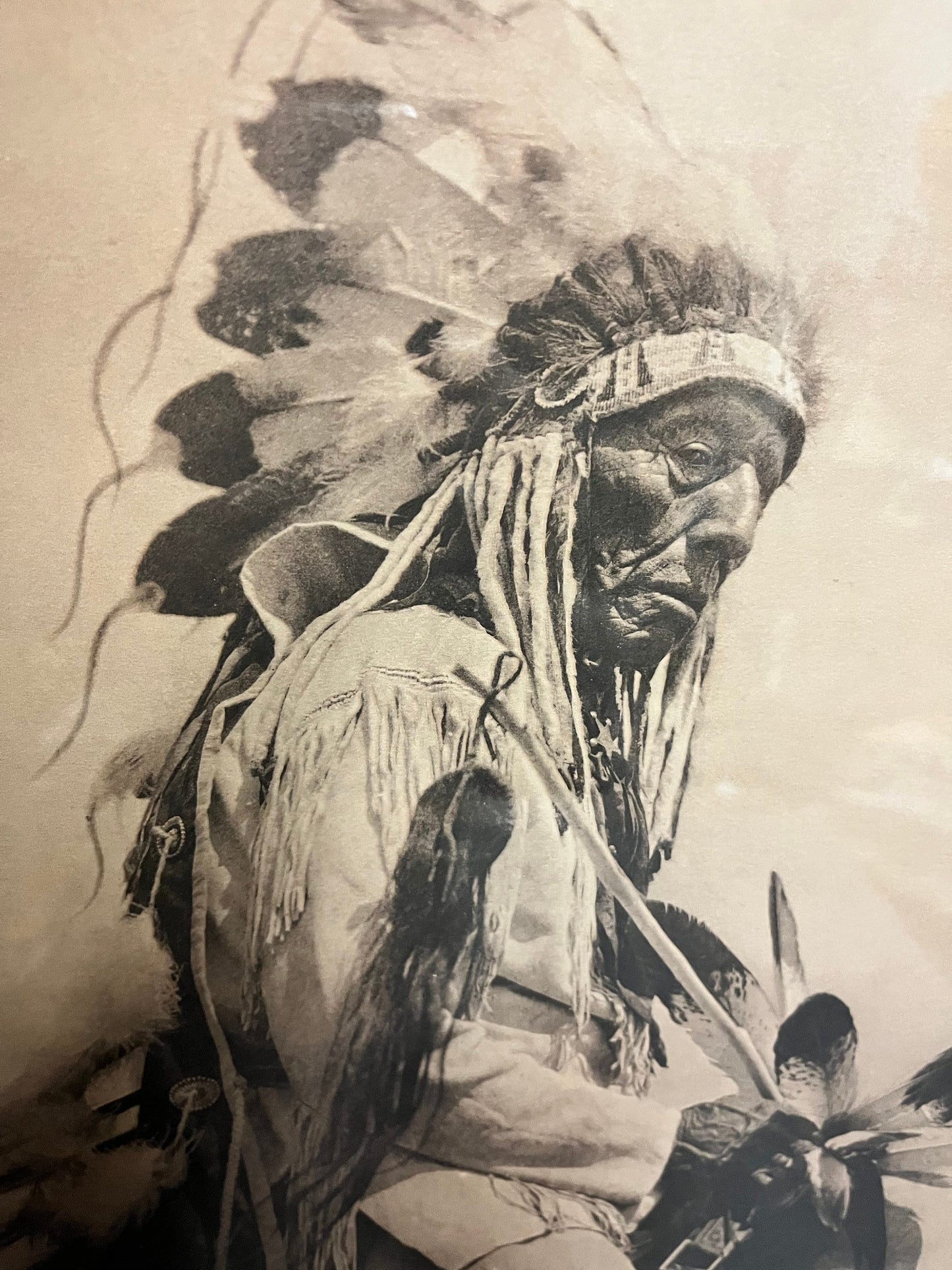 Absolutely incredible framed 22 x 17 authentic authorized limited edition print of Edward Curtis work photo  Brand new frame and matting