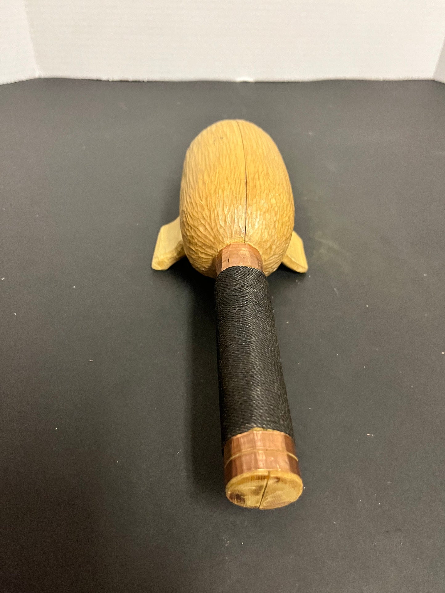 Absolutely fabulous 13 inch long indigenous first nations cedar rattle with abalone  and copper