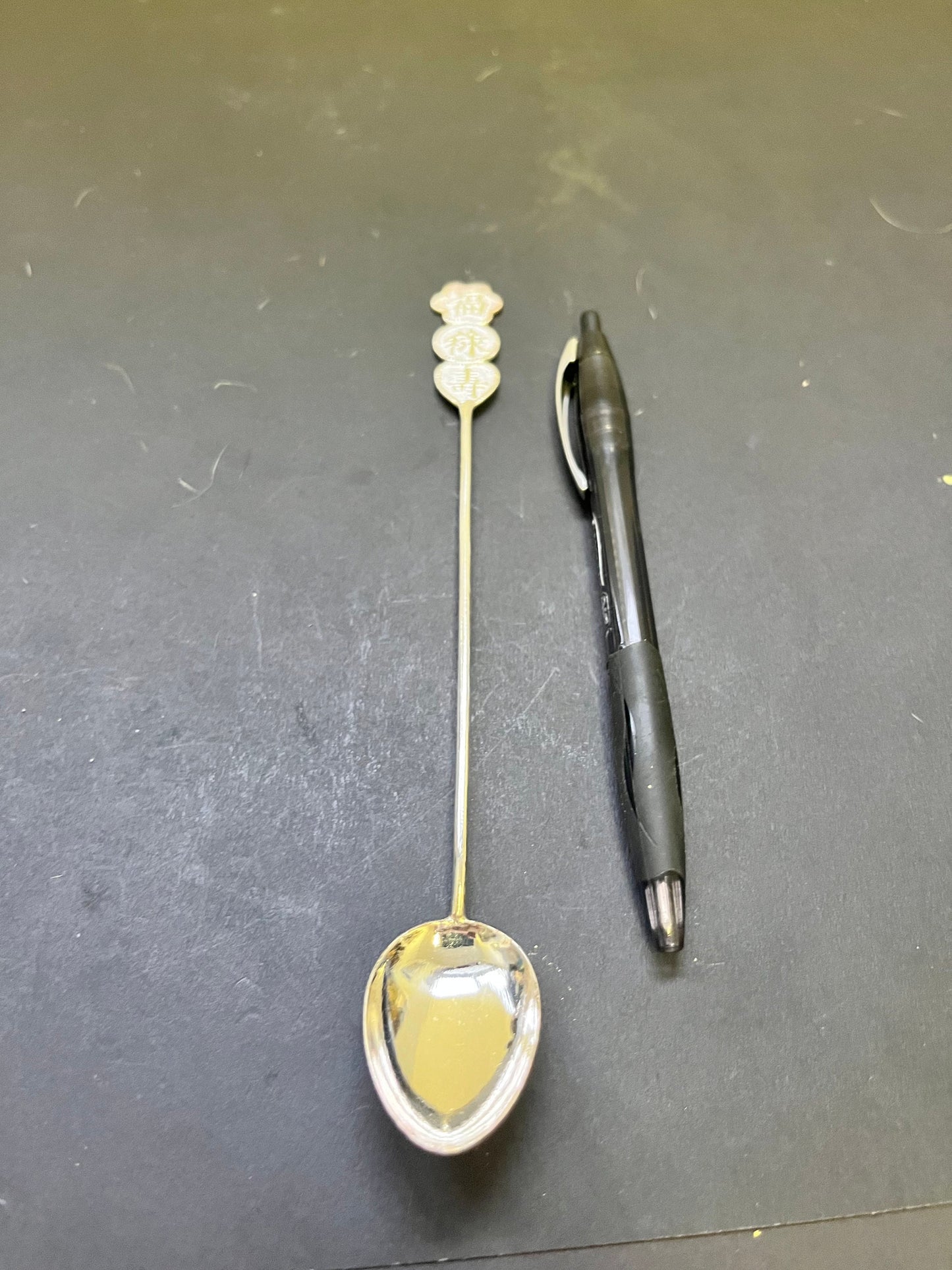 Absolutely fantastic heavy 7 inch Chinese sterling spoon  marked silver in back  COFFEE spoon  nice quality  perfect gift