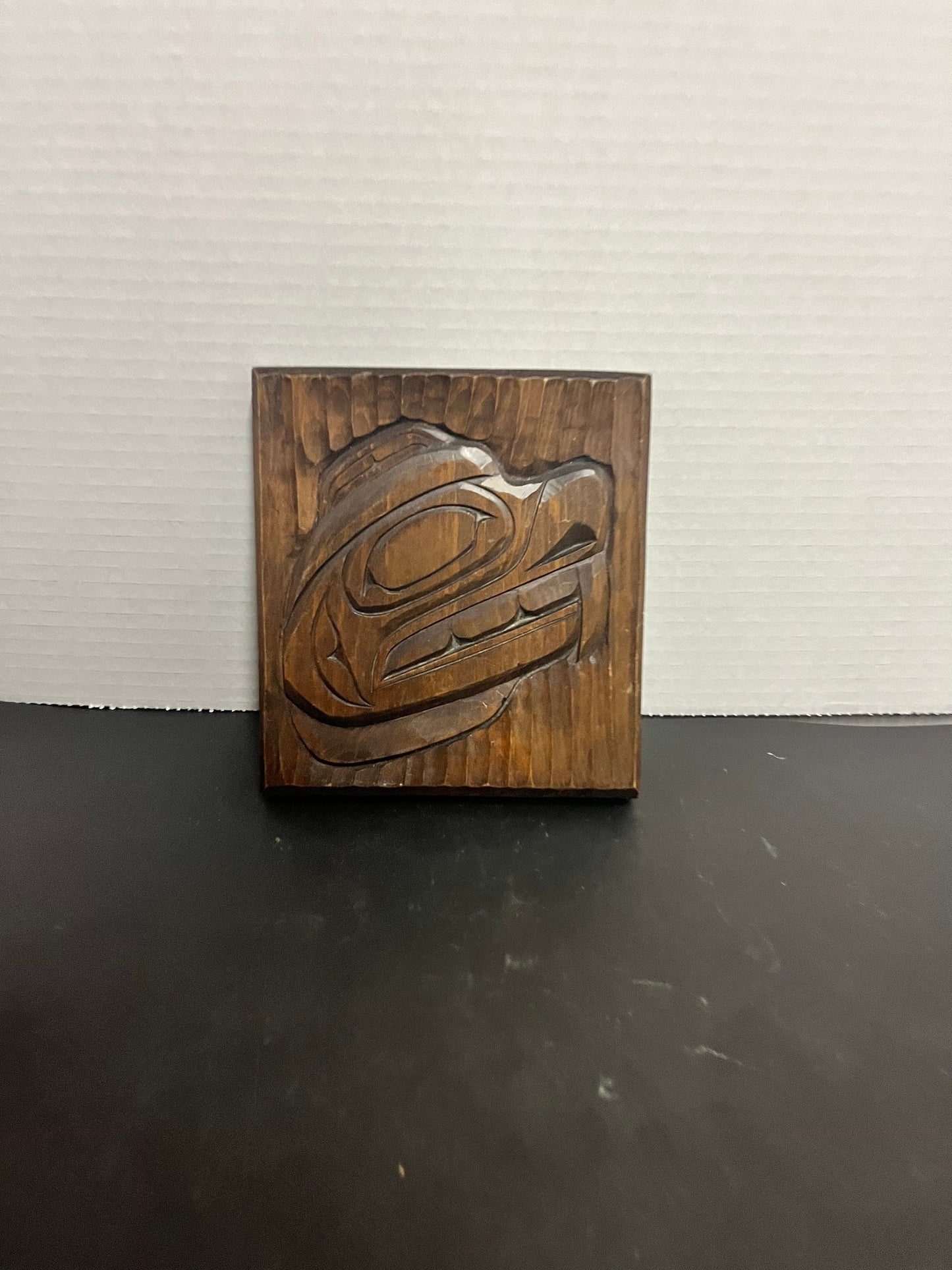 Lovely 5 x 6 indigenous first Nations pacific north coast signed well carved plaque of a beaver  Great detail had a great gift