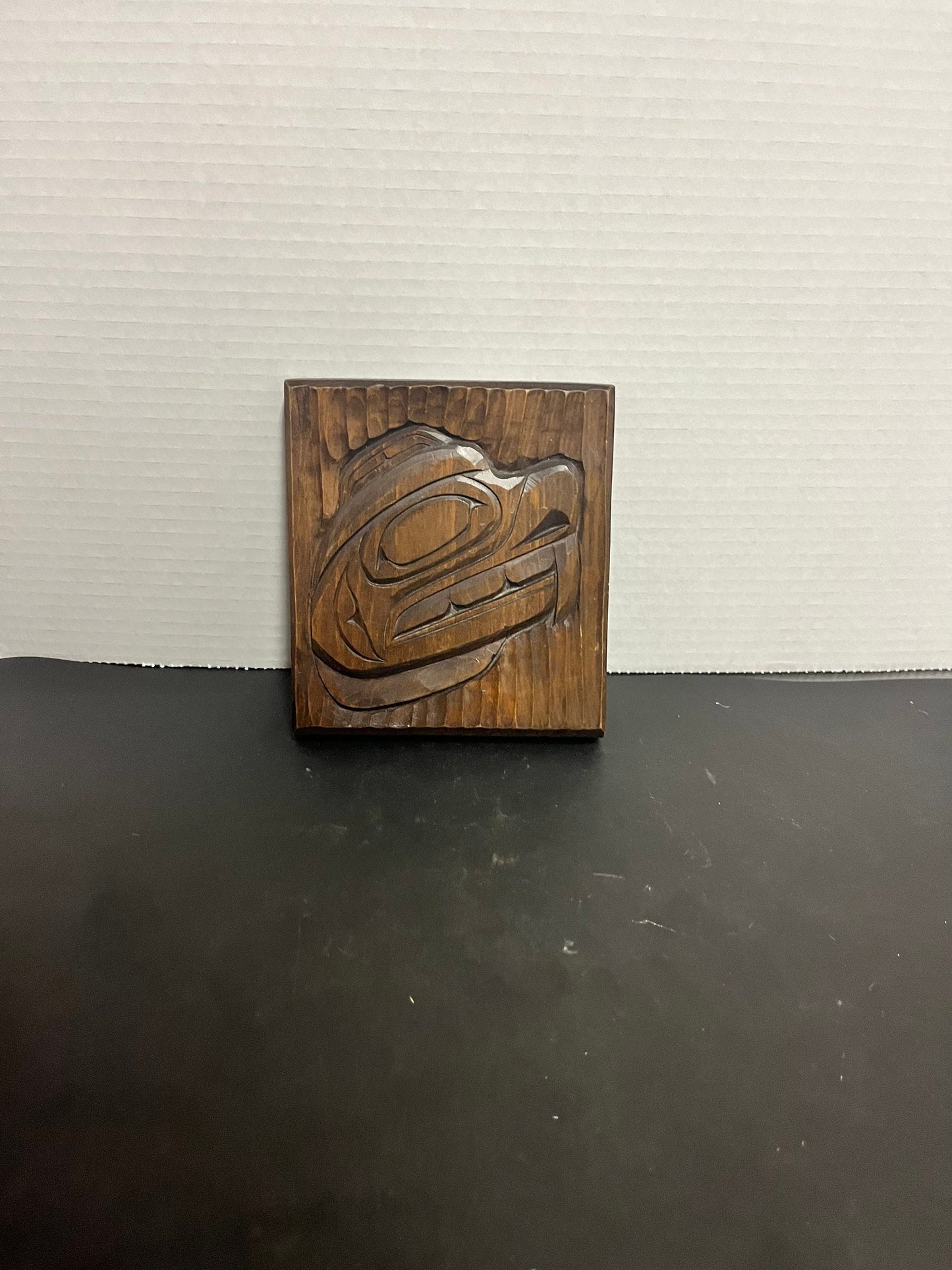 Lovely 5 x 6 indigenous first Nations pacific north coast signed well carved plaque of a beaver  Great detail had a great gift