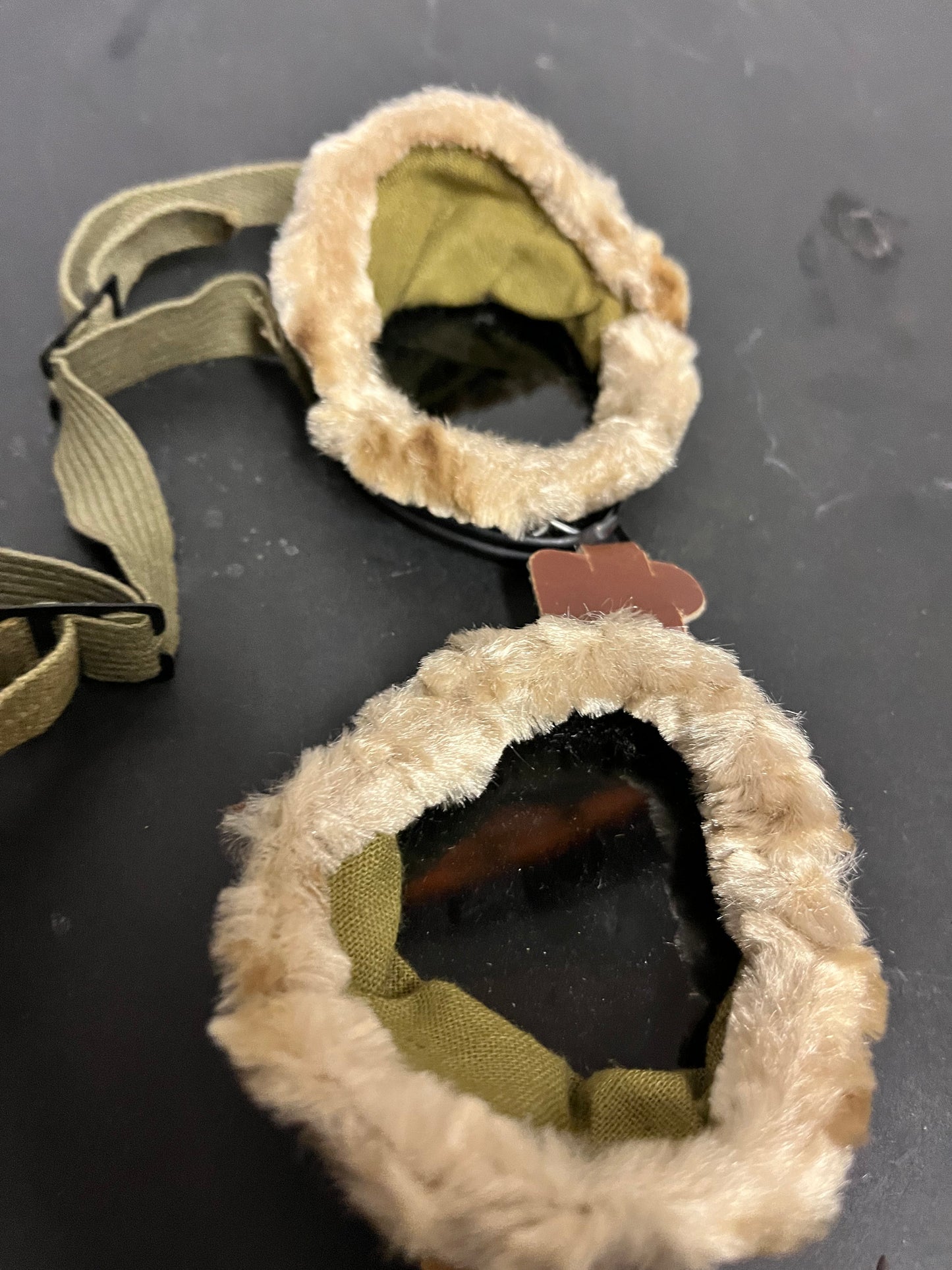 Absolutely fabulous antique authentic 8 x 8 rare aviation goggles in great condition with original fur lining  perfect gift  wow wow