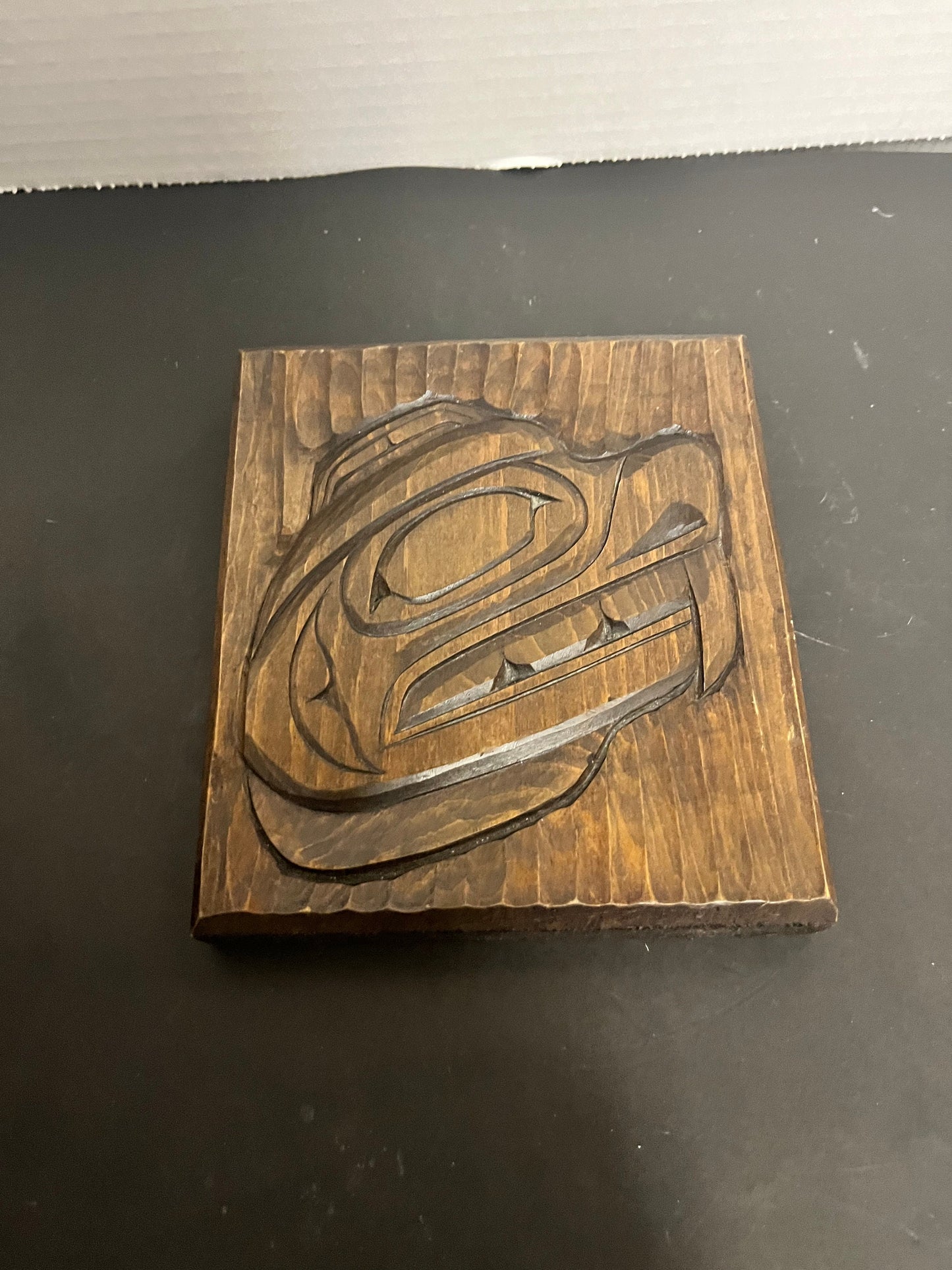 Lovely 5 x 6 indigenous first Nations pacific north coast signed well carved plaque of a beaver  Great detail had a great gift